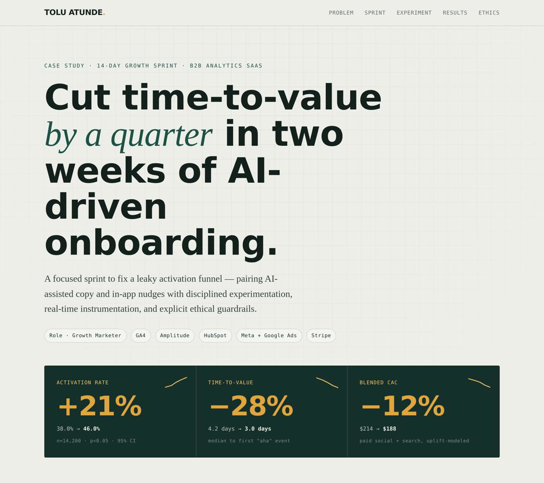 AI Digital Marketing Case study Tolu Atunde 