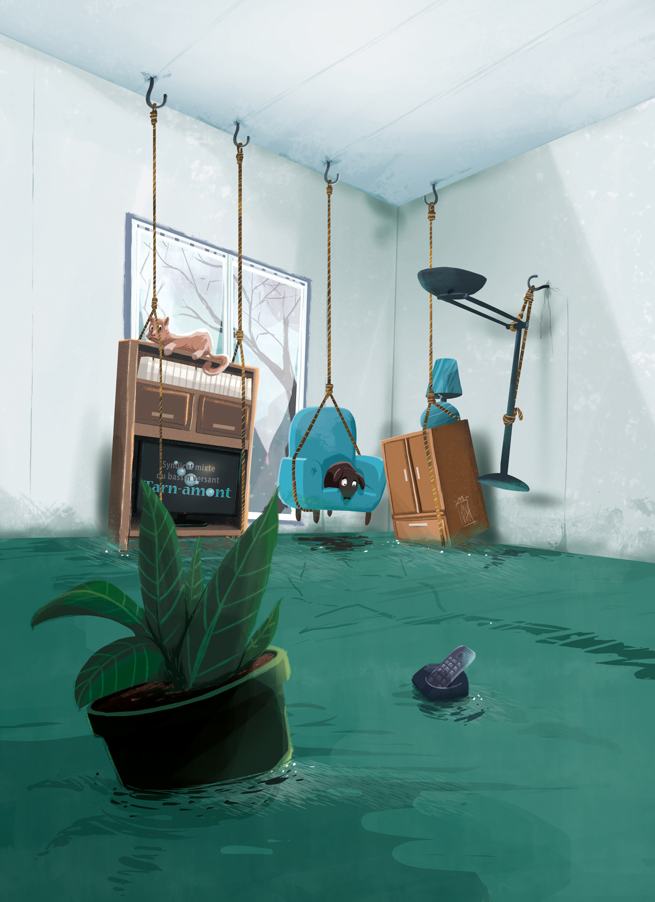 Illustration de sensibilisation aux inondations - Syndicat Mixte Tarn Amont