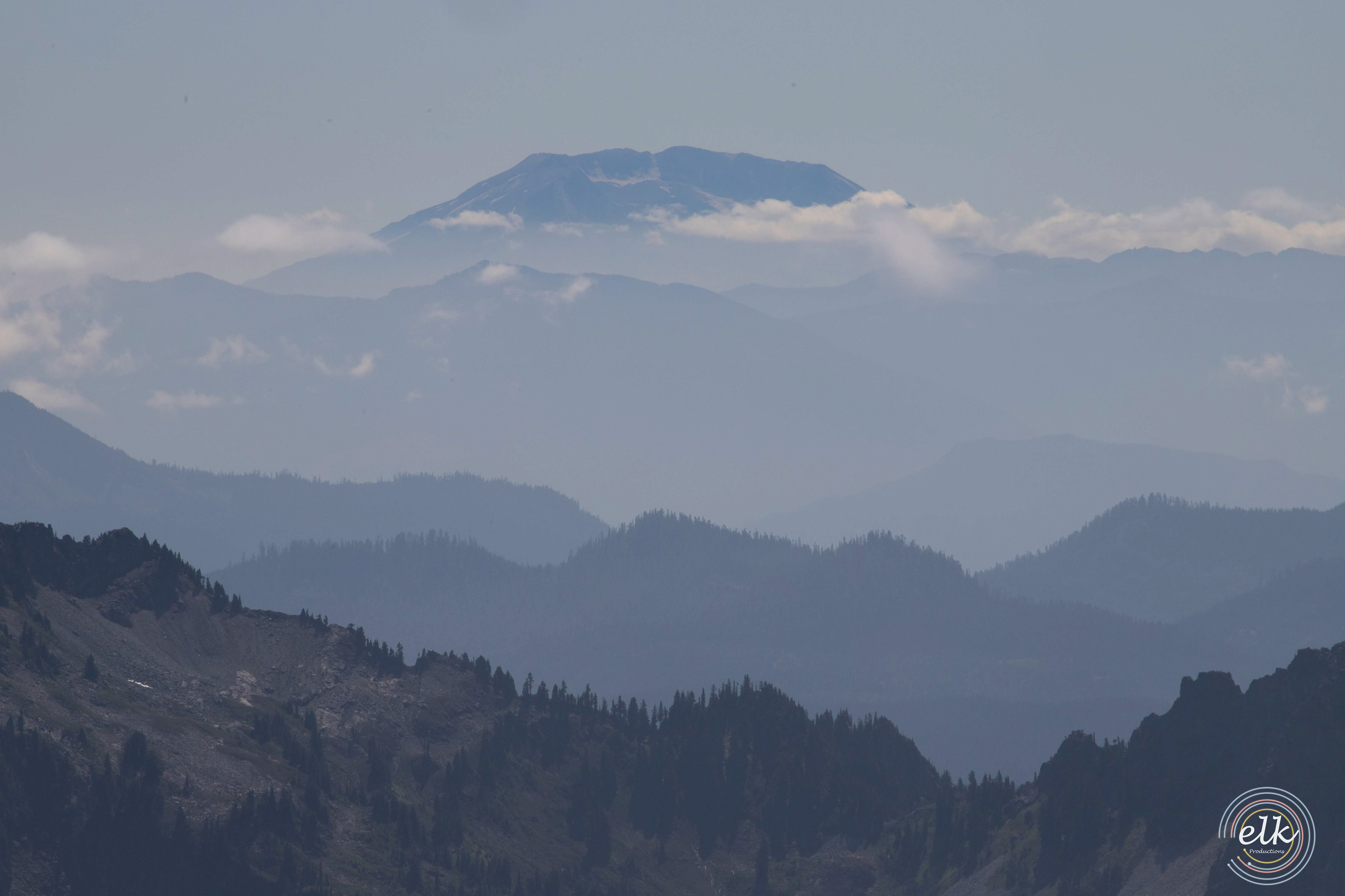 Mt. Saint Helen's through the haze. Mt. Rainier NP, WA.