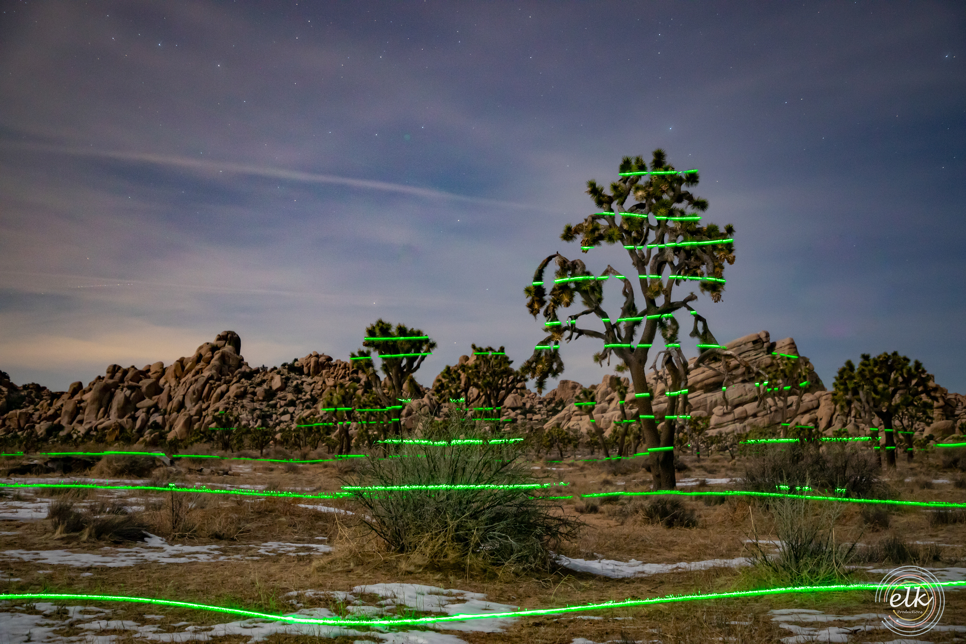 Laser show. Joshua Tree NP, CA.