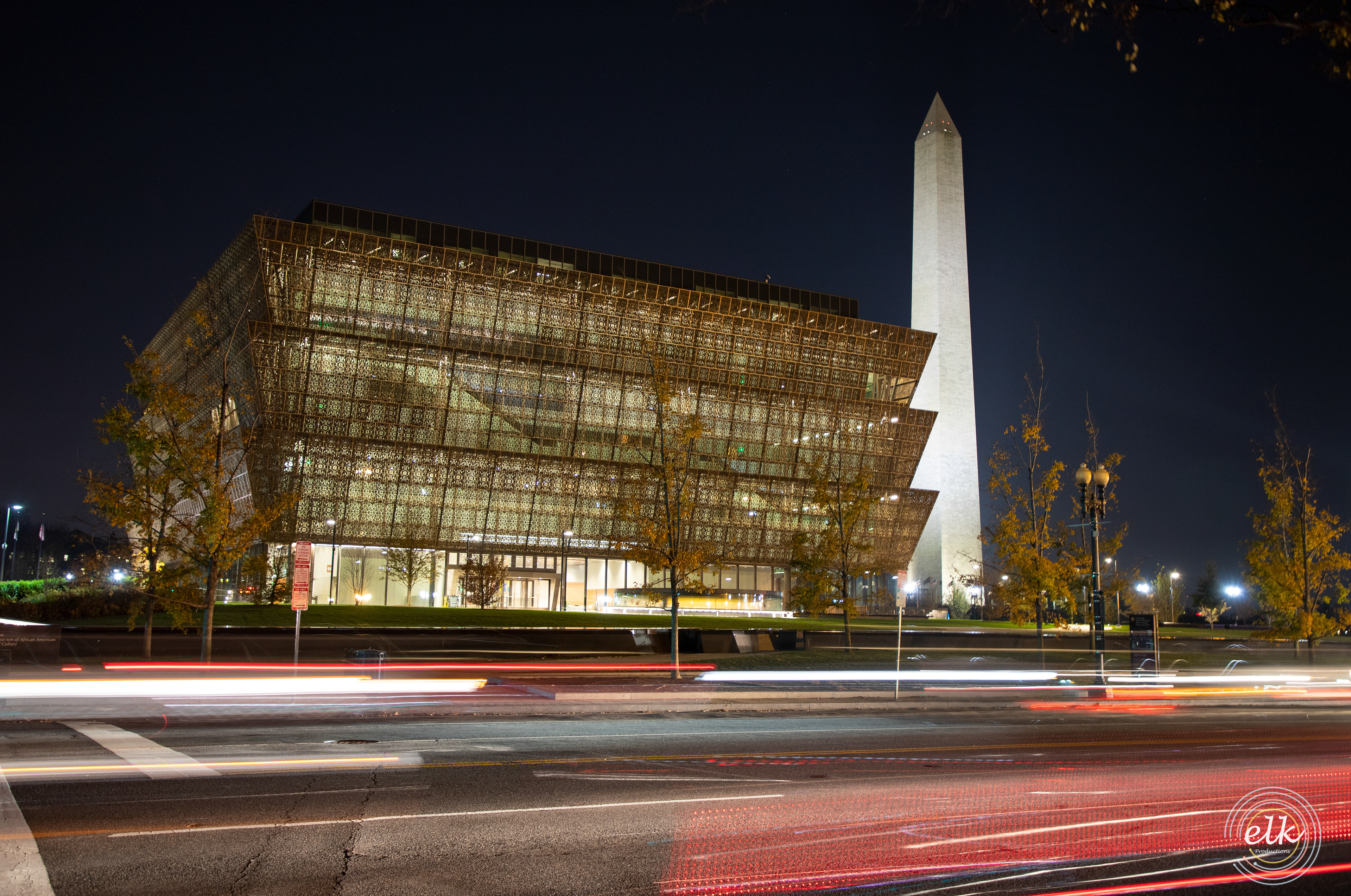 National Museum of African American History at night. Washington, D.C.