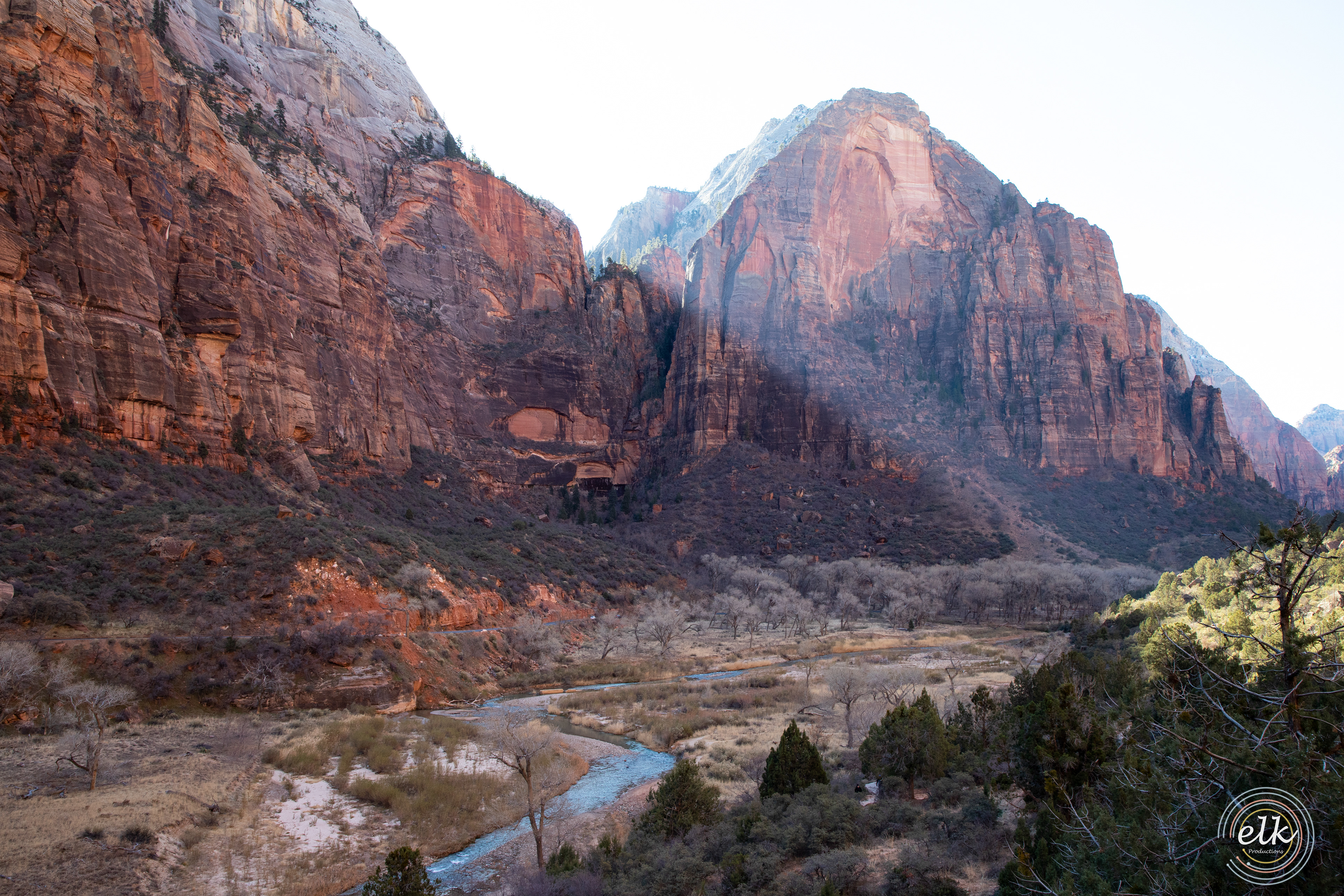 Light rays and the Virgin River. Zion NP, UT.
