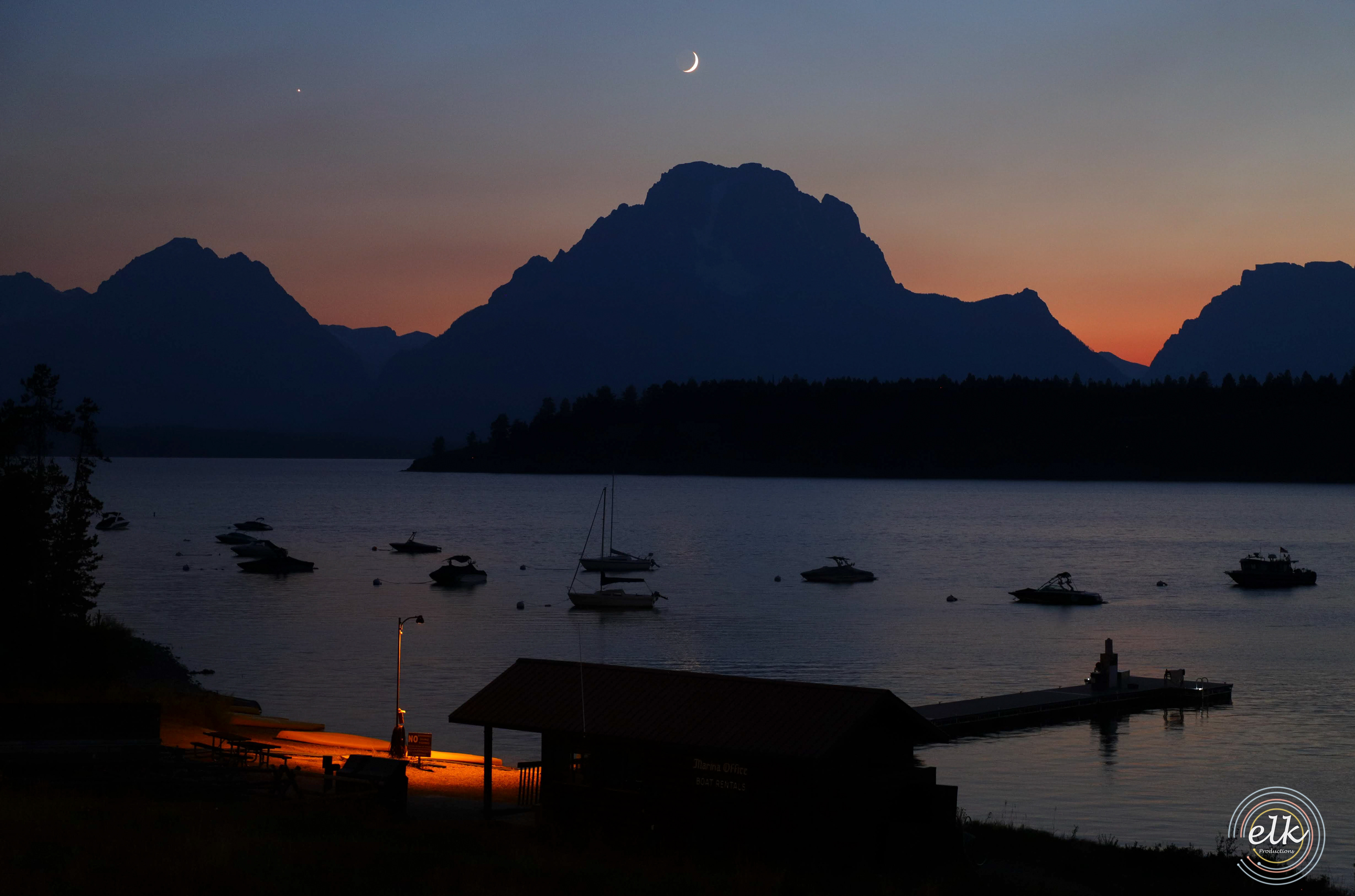 Mt. Moran at dusk. Grand Teton NP, WY.