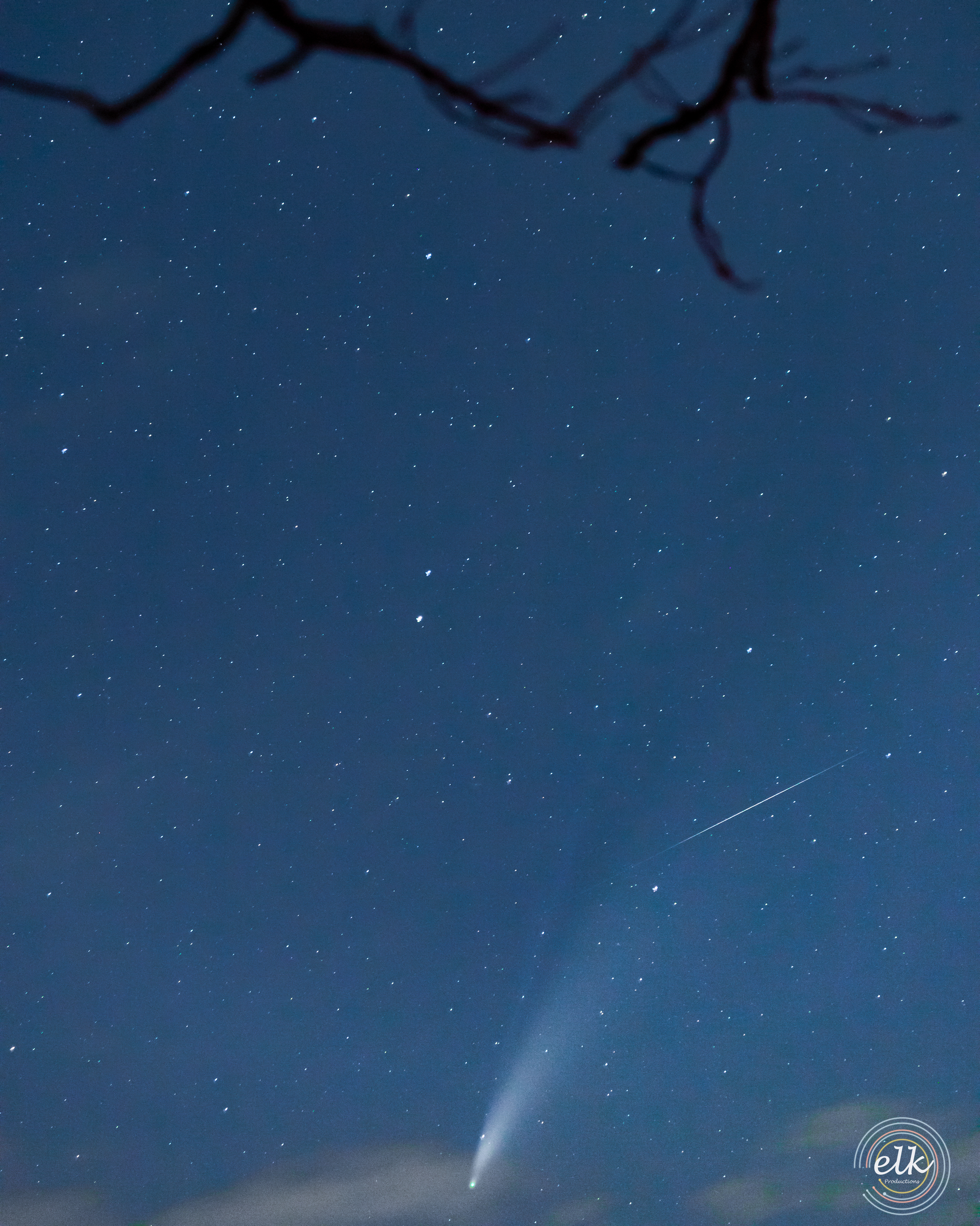 Comet Neowise and a shooting star. Shenandoah NP, VA.