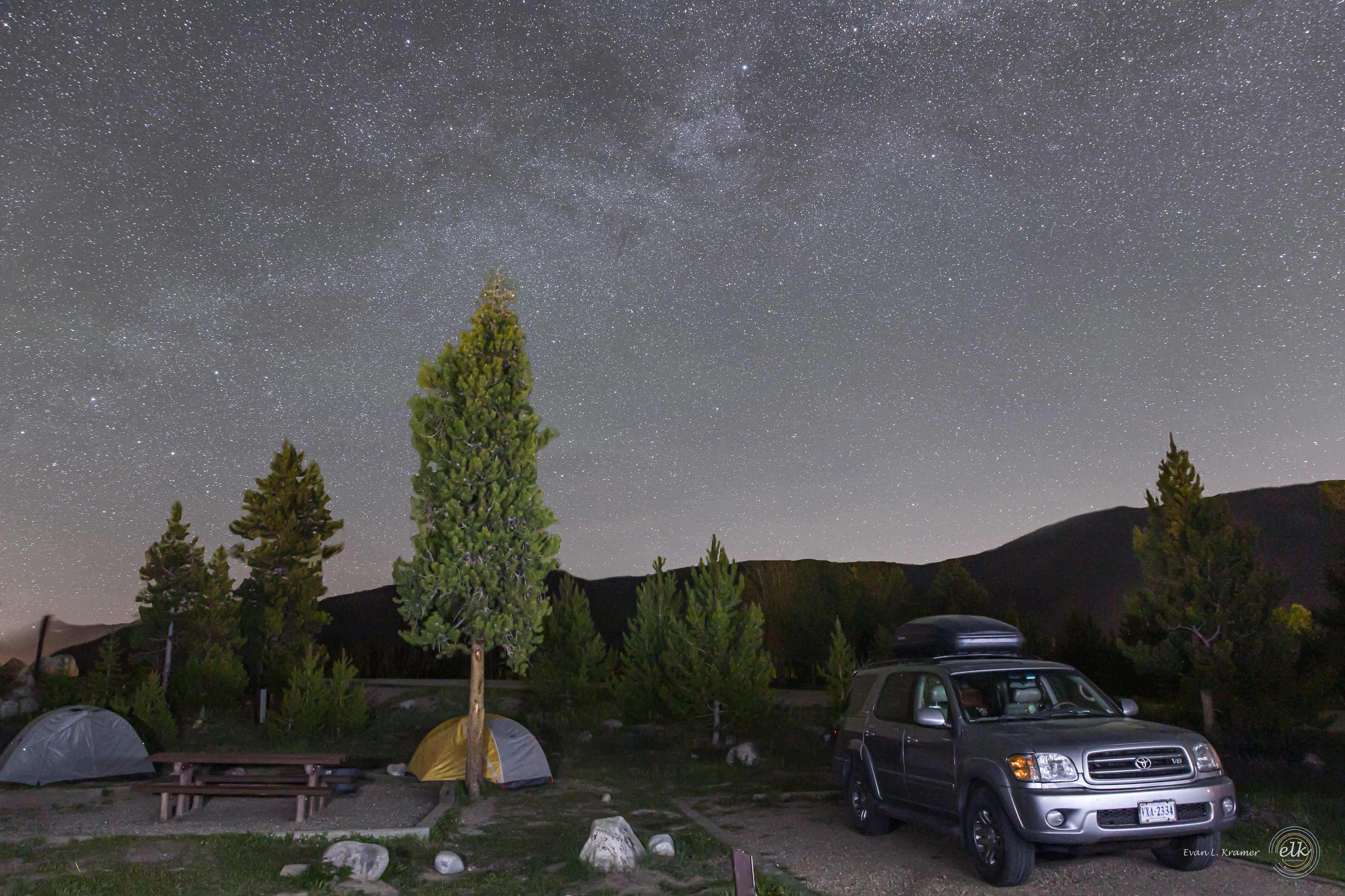Night over the campsite. Rocky Mountain NP, CO.