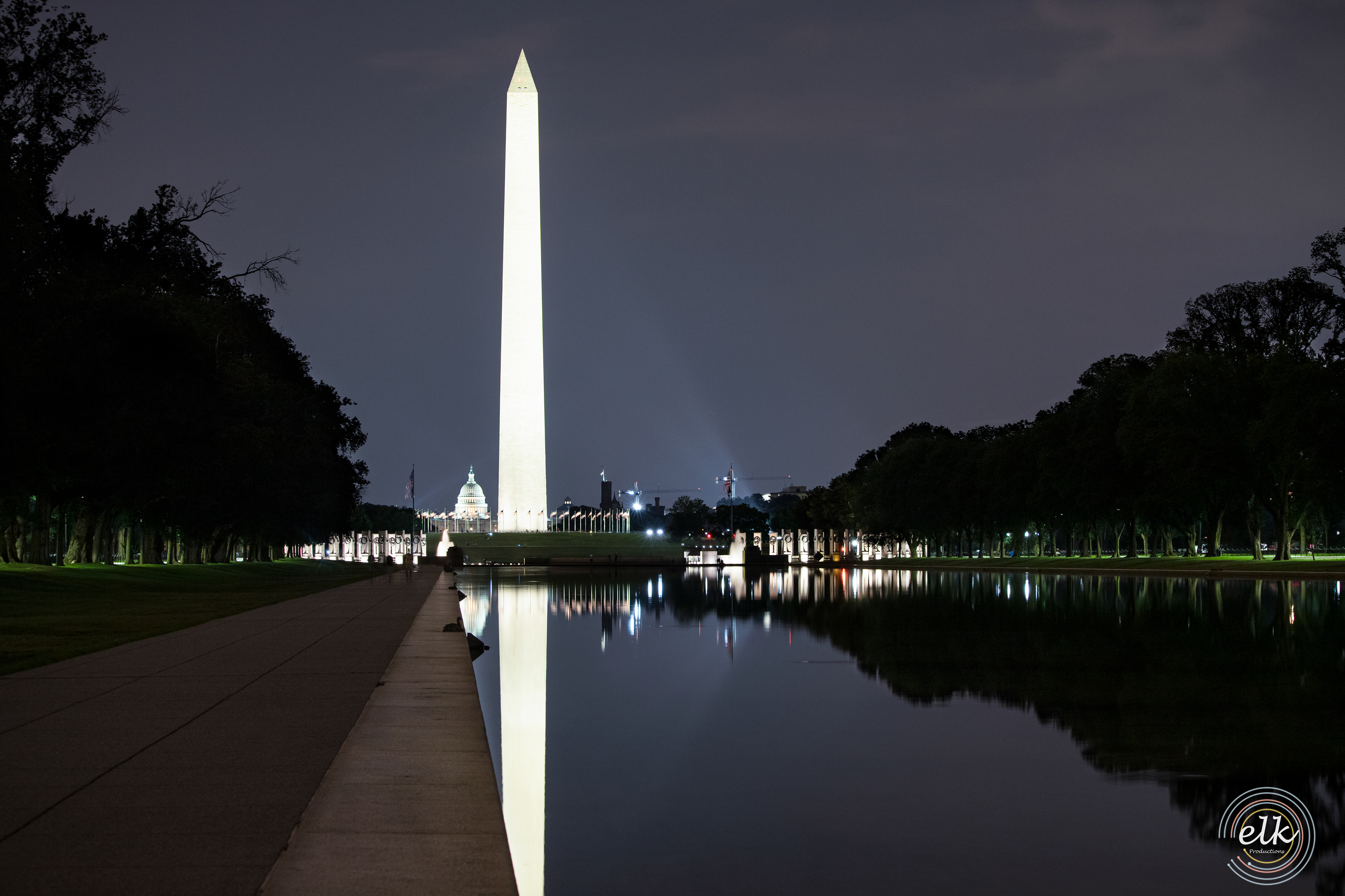 Washington Monument at night. Washington DC.