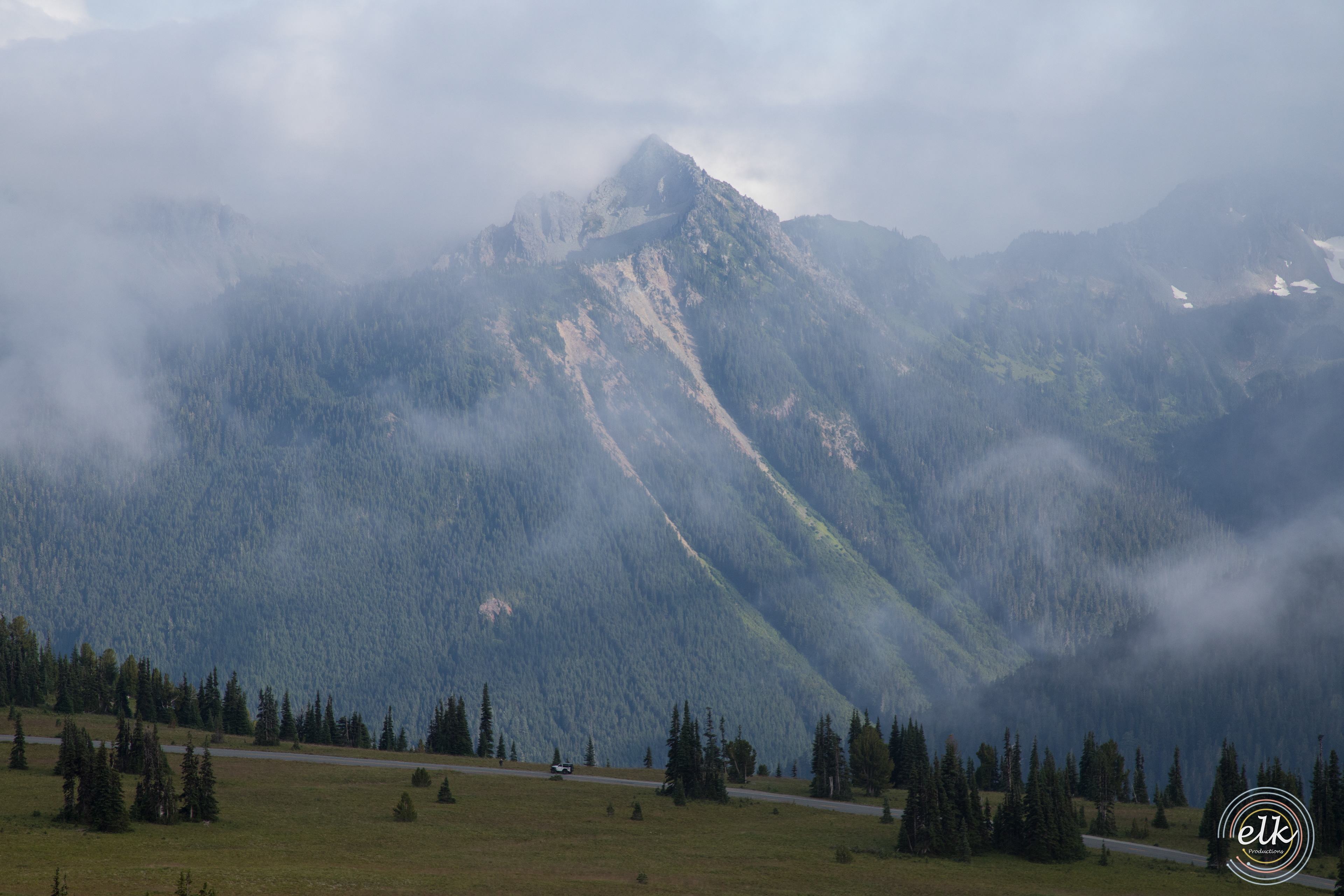 A pinnacle in the mist. Mt. Rainier NP, WA.