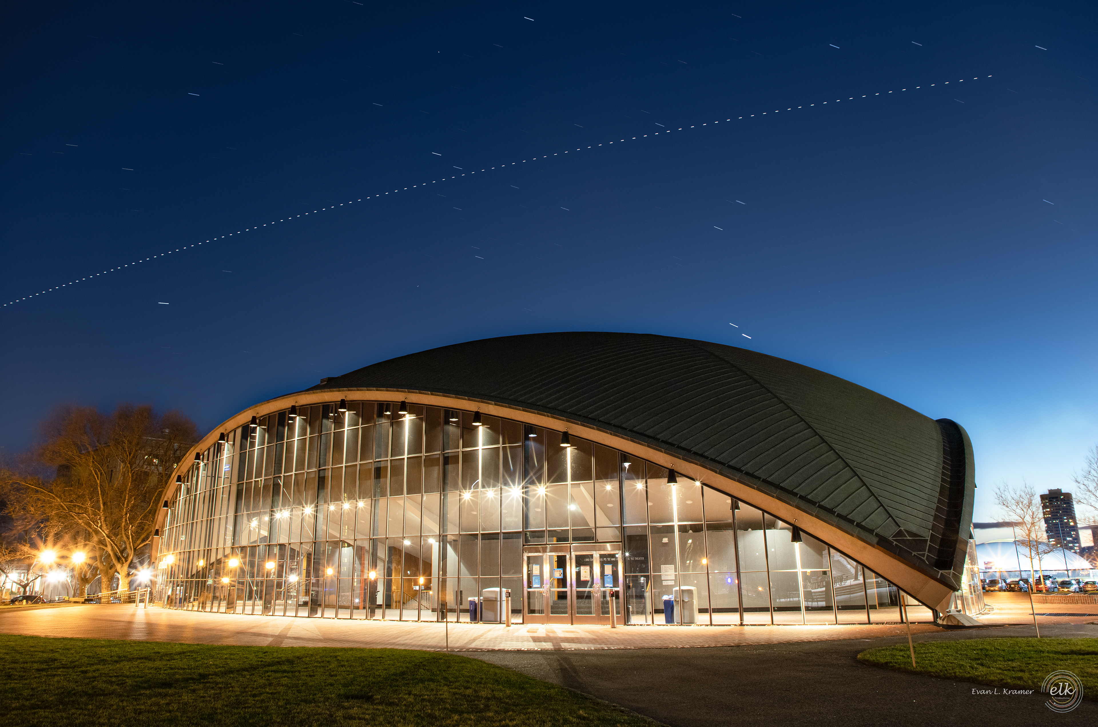 The international space station over Kresge Auditorium. Cambridge, MA.