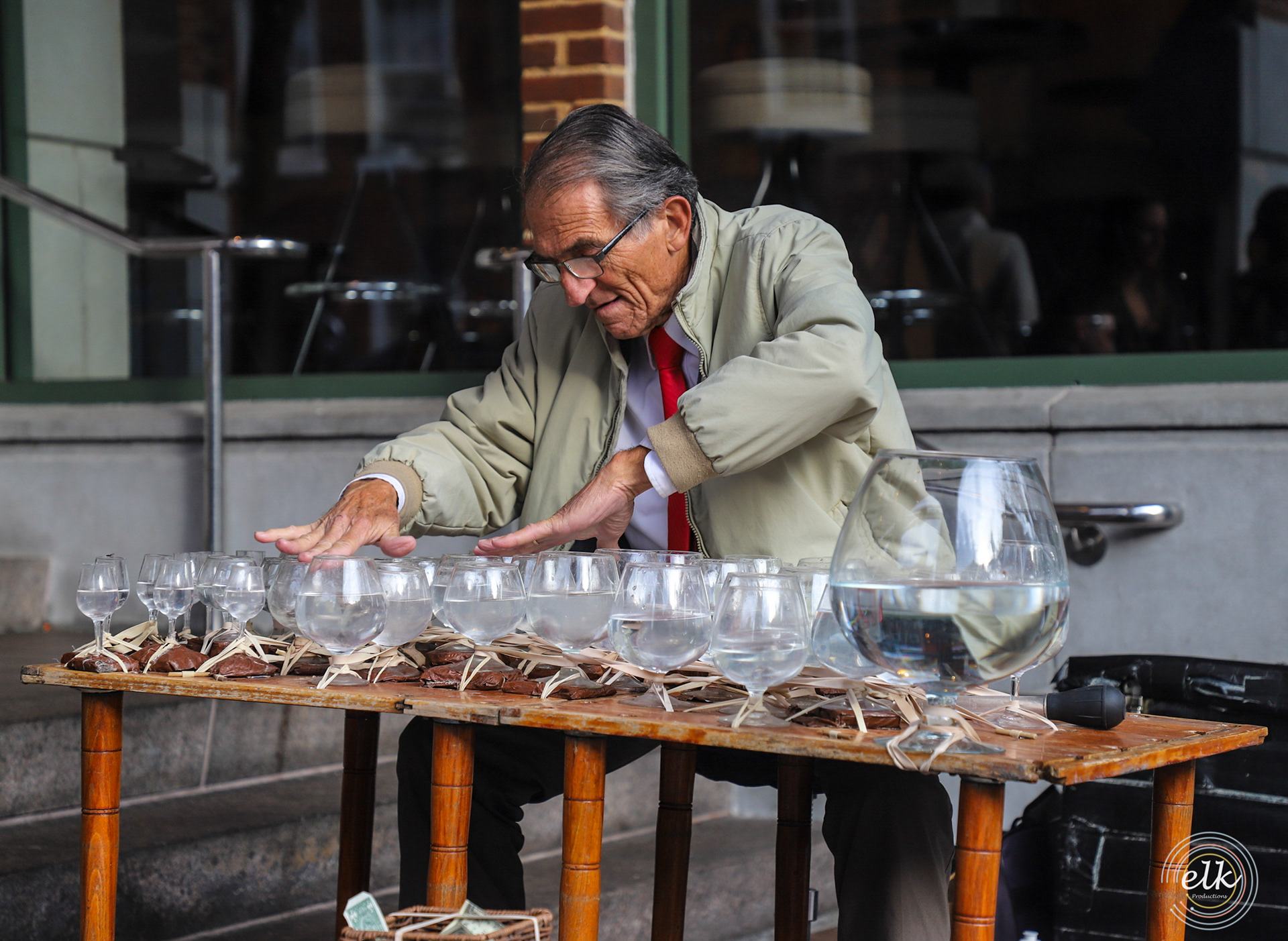 Water glass musician. Torpedo Factory, Old Town Alexandria, VA.