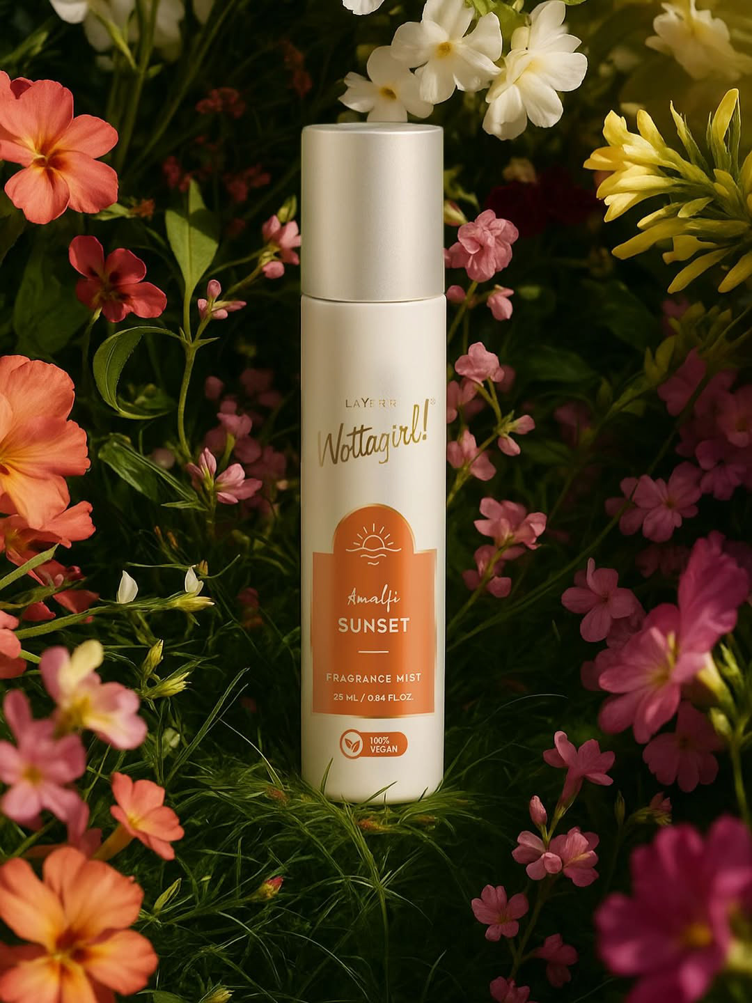 Ideation: Placed the product within flowers to reflect freshness and fragrance notes. Why it works: The natural setting visually communicates scent and enhances sensory appeal.