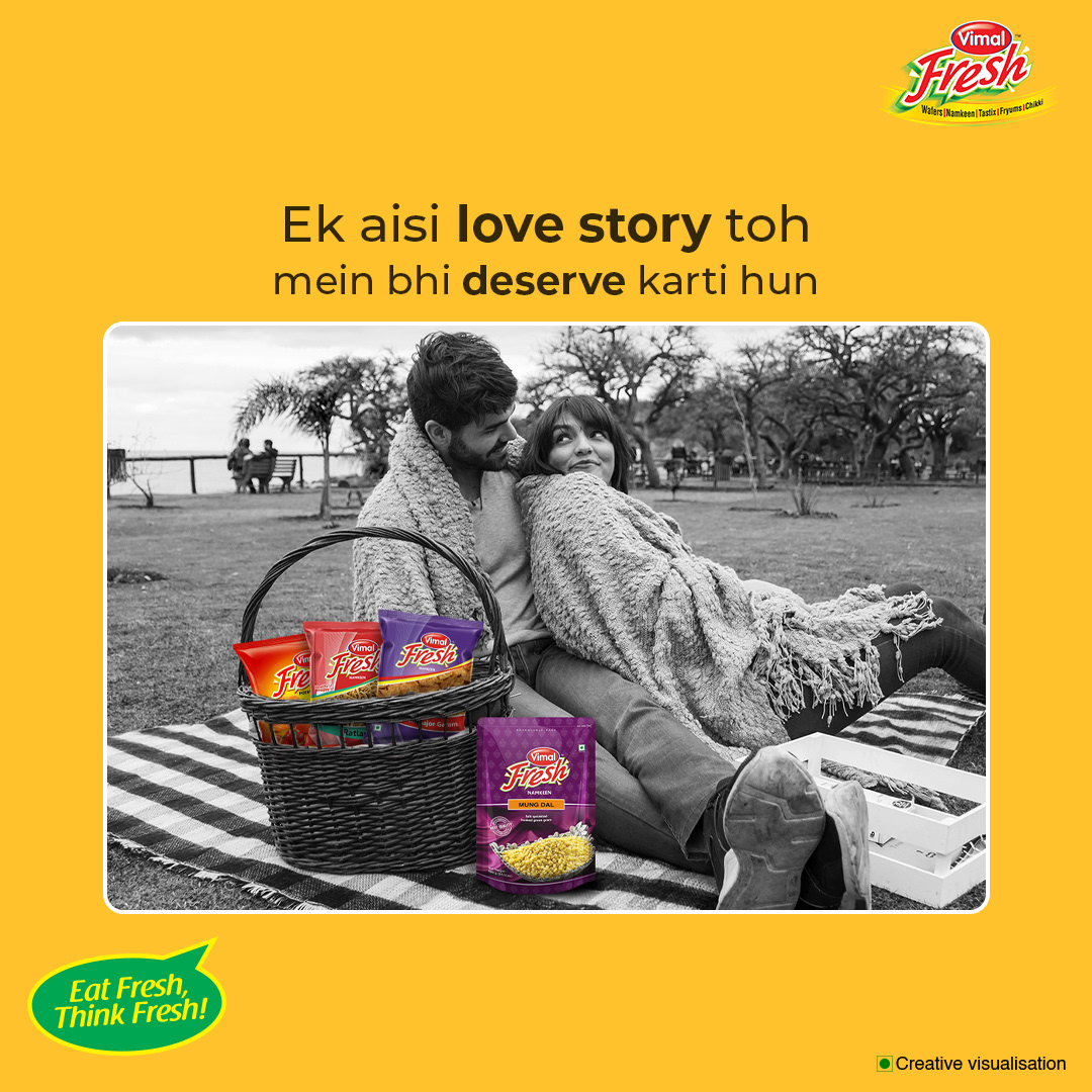 Ideation: Used a relatable romantic moment to emotionally connect with the audience. Why it works: Blending lifestyle with product makes the brand feel natural and memorable.