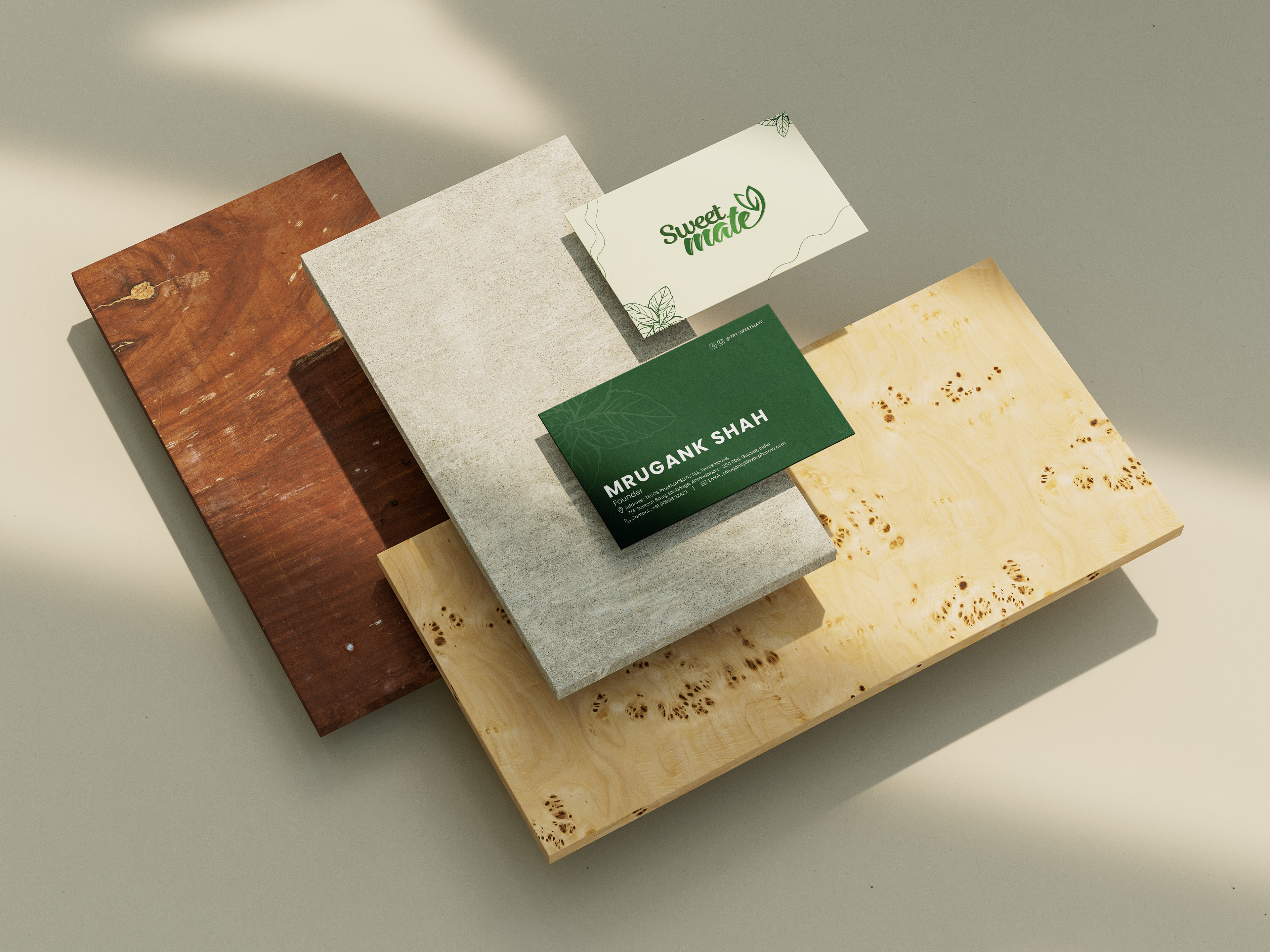 Ideation: Used soft tones and natural textures to reflect a warm, organic brand feel. Why it works: The aesthetic creates an emotional connection and enhances brand appeal.