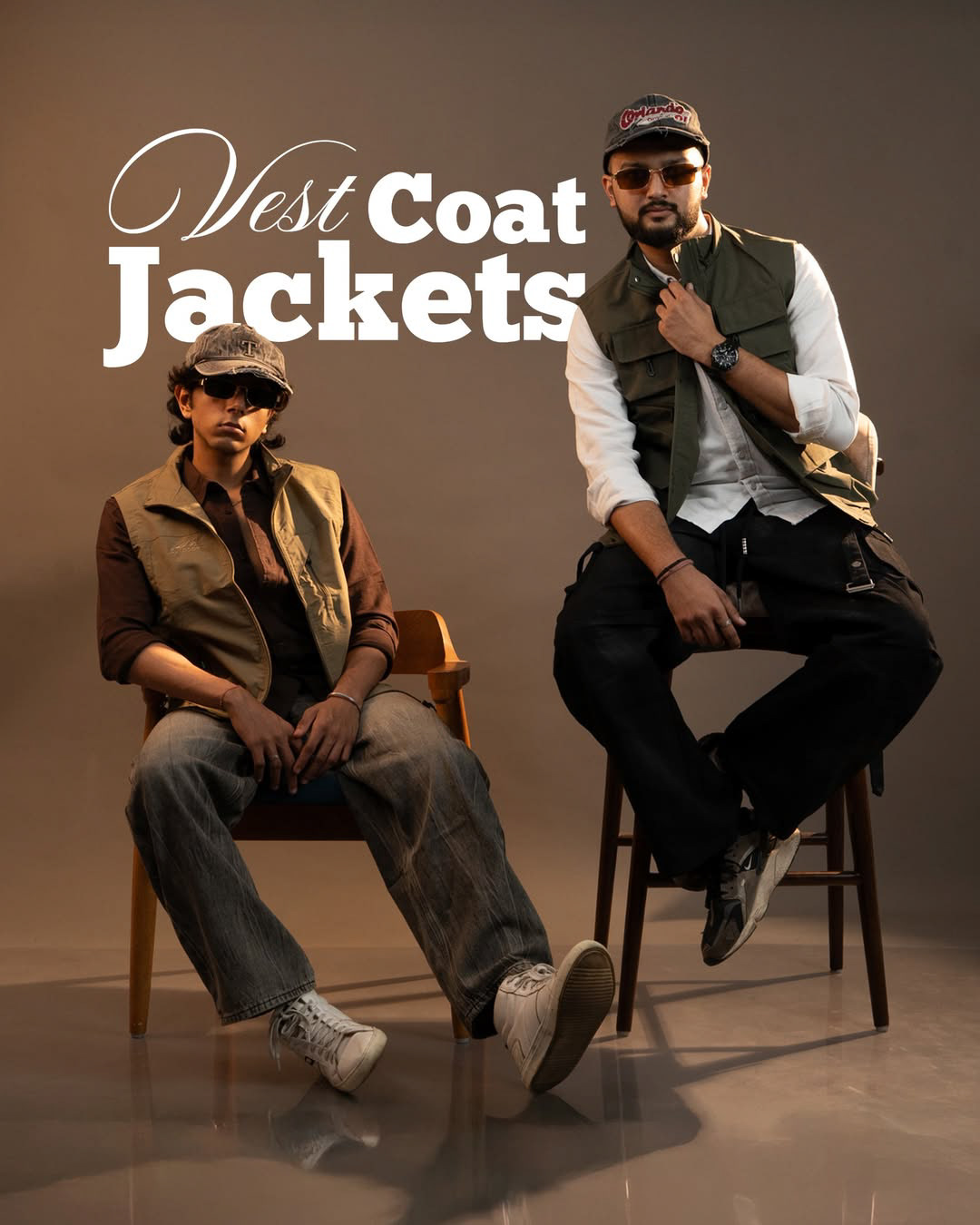 Ideation: Focused on layering and attitude to highlight versatility in styling. Why it works: The bold poses and clean layout create a strong, confident fashion statement.