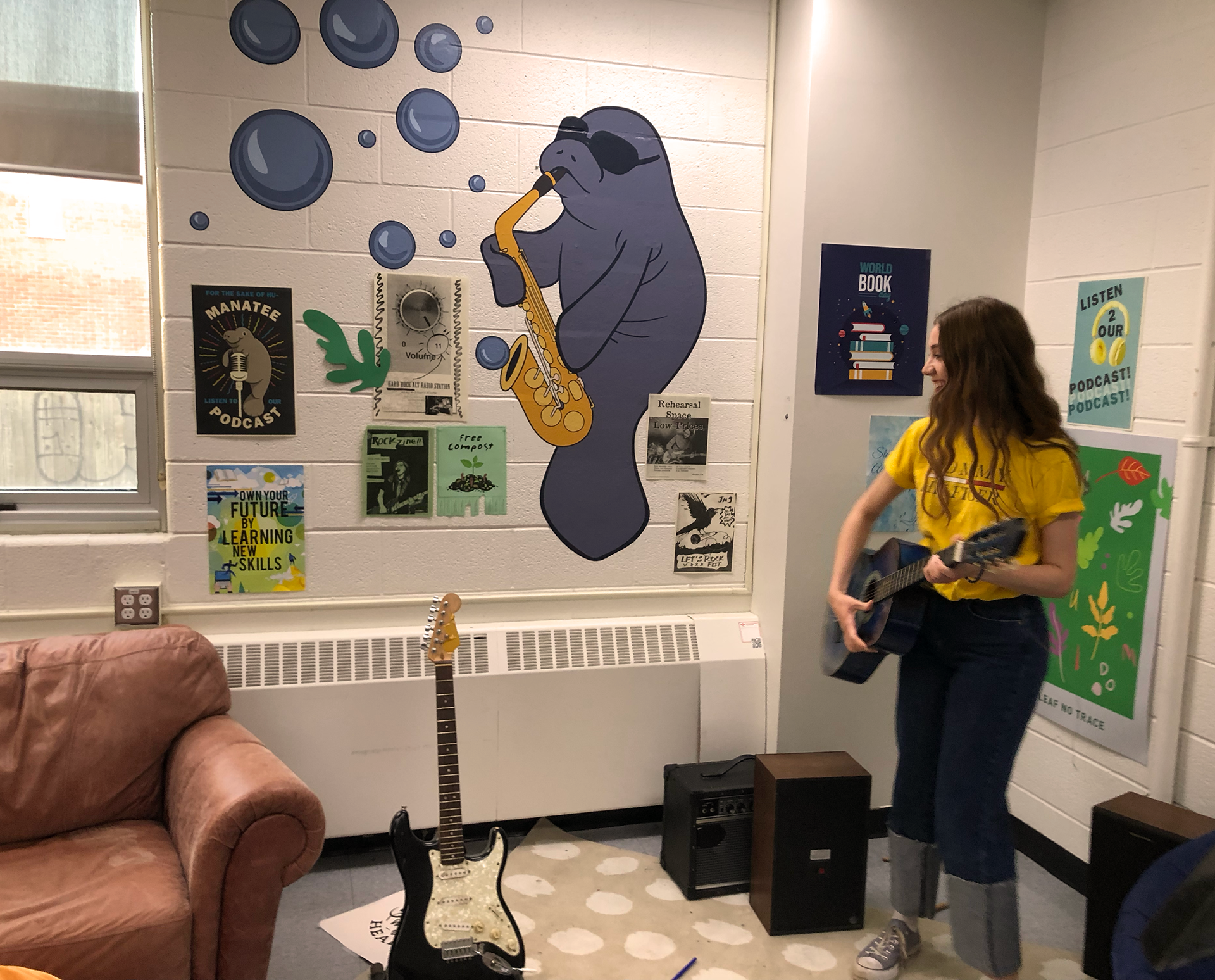 Made this Manatee Saxophone Mural