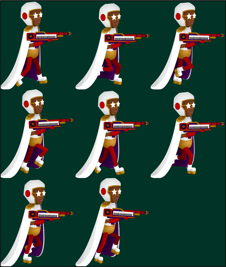 Star Child sprite sheet with animation frames