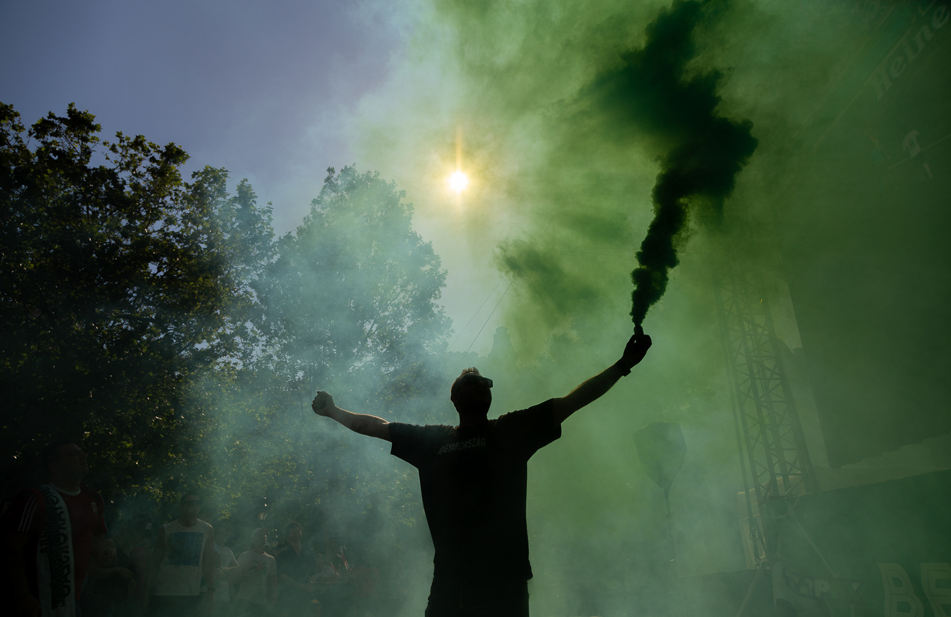 HUNGARIAN FOOTBALL FAN CELEBRATES THE HUNGARY VS. FRANCE MATCH LATE DRAW 1-1 AT EURO CUP 2020 IN BUDAPEST, JUNE 19, 2021