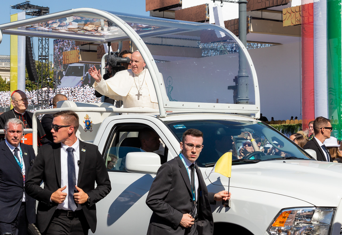 HOLY FATHER POPE FRANCIS ARRIVES TO THE CLOSING MASS OF THE 52ND INTERNATIONAL EUCHARISTIC CONGRESS, IN BUDAPEST, SEPTEMBER 12, 2021