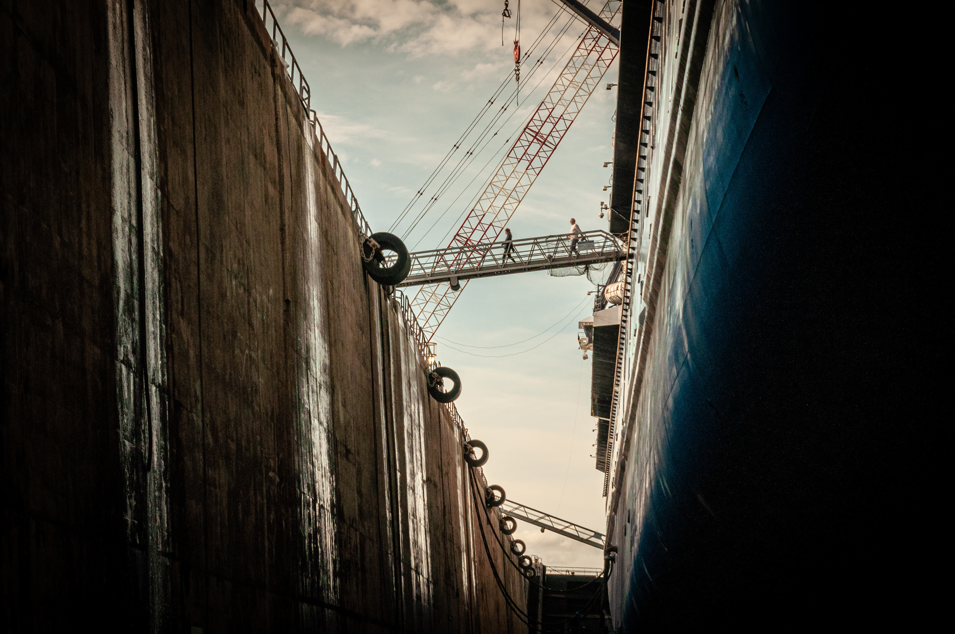 DRY DOCK CRUISE SHIP CONSTRUCTION, PORT OF MARSEILLE, FRANCE, 2020