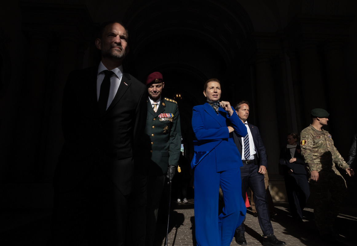 Danish Prime Minister Mette Frederiksen, Minister of Defense Jeppe Bruus and Chief of Defence General Michael Wiggers Hyldgaard during the Danish National Flag Day /  Copenhagen, Denmark, September 2026