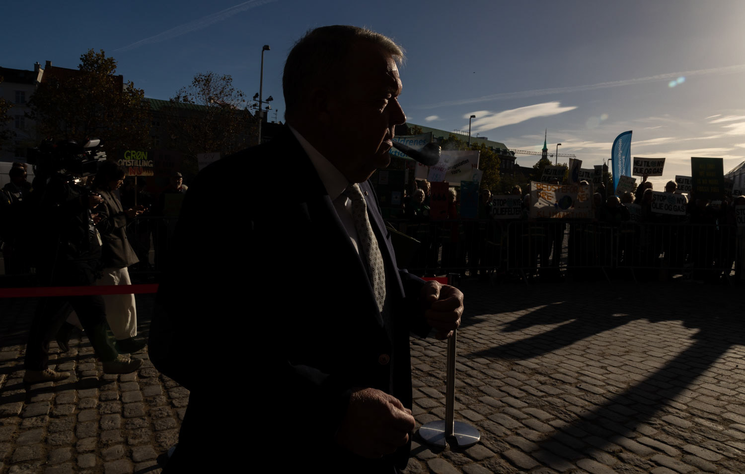 Danish Minister for Foreign Affairs Lars Løkke Rasmussen arrives to the opening day of the Danish Parliament at Christiansborg Palace, Copenhagen, October 6, 2026.  / for NurPhoto Agency