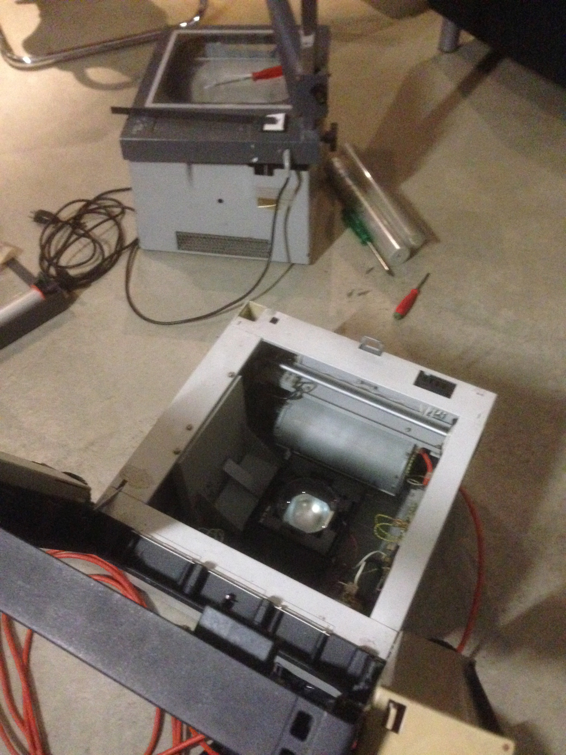 We used the large convex lenses from overhead projectors.