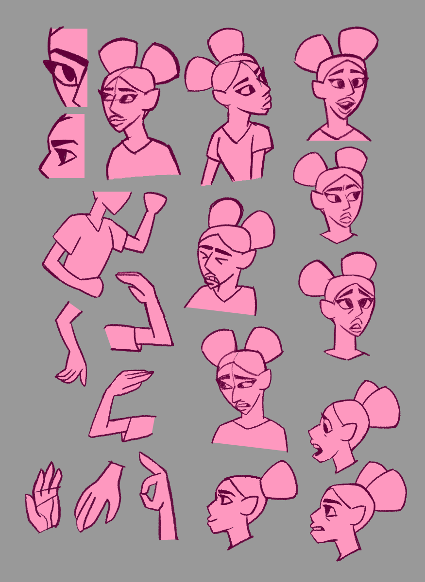 Expression sheet of Hero Girl.