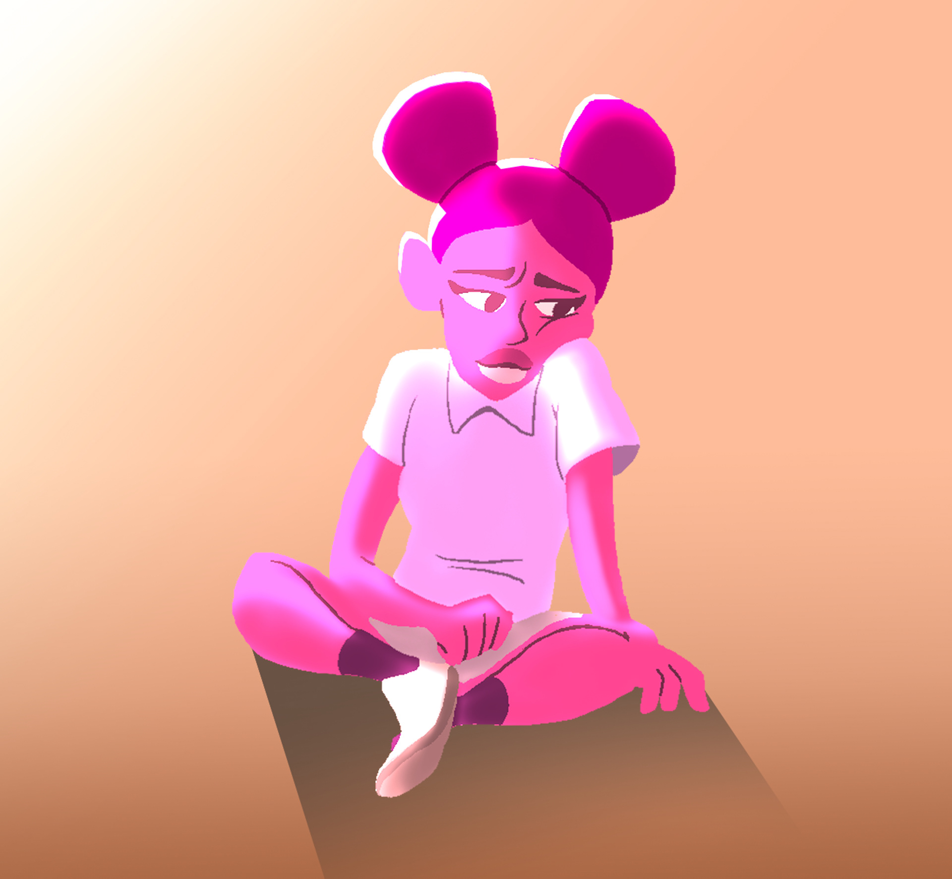 A look development painting of Hero Girl with rim lighting & shadows.