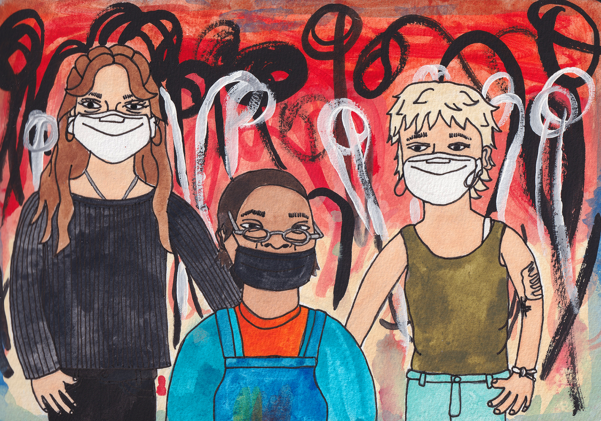 Laura, Yah and Phoebe, Creativity Explored