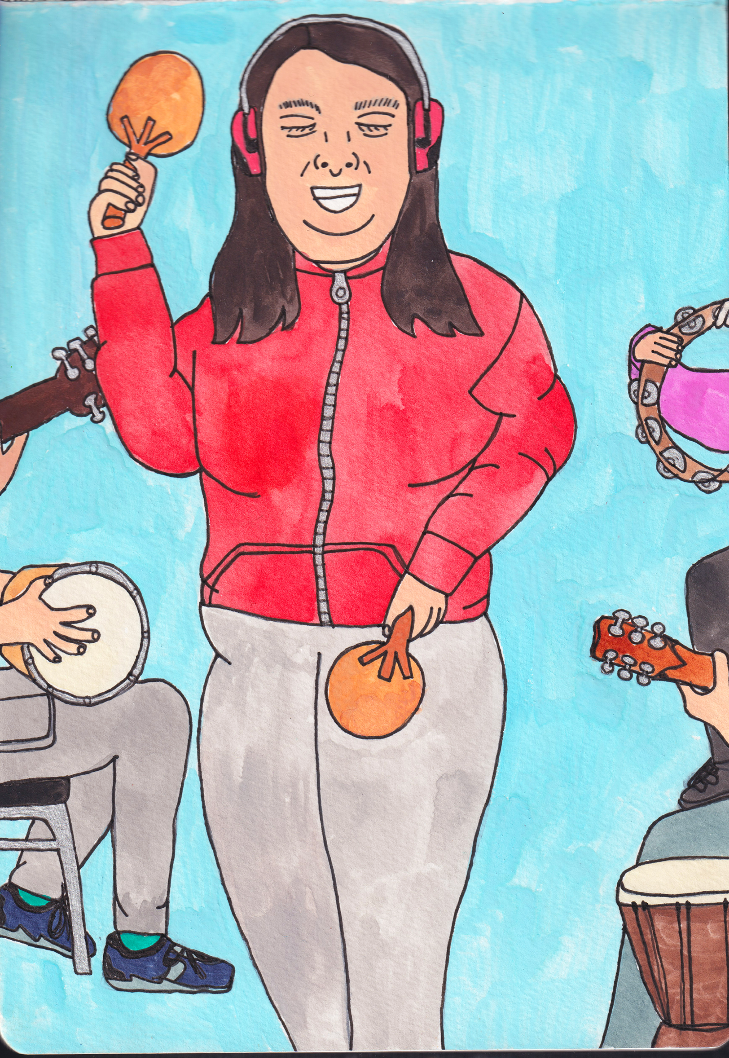 Rosie loves maracas, Creativity Explored BBQ