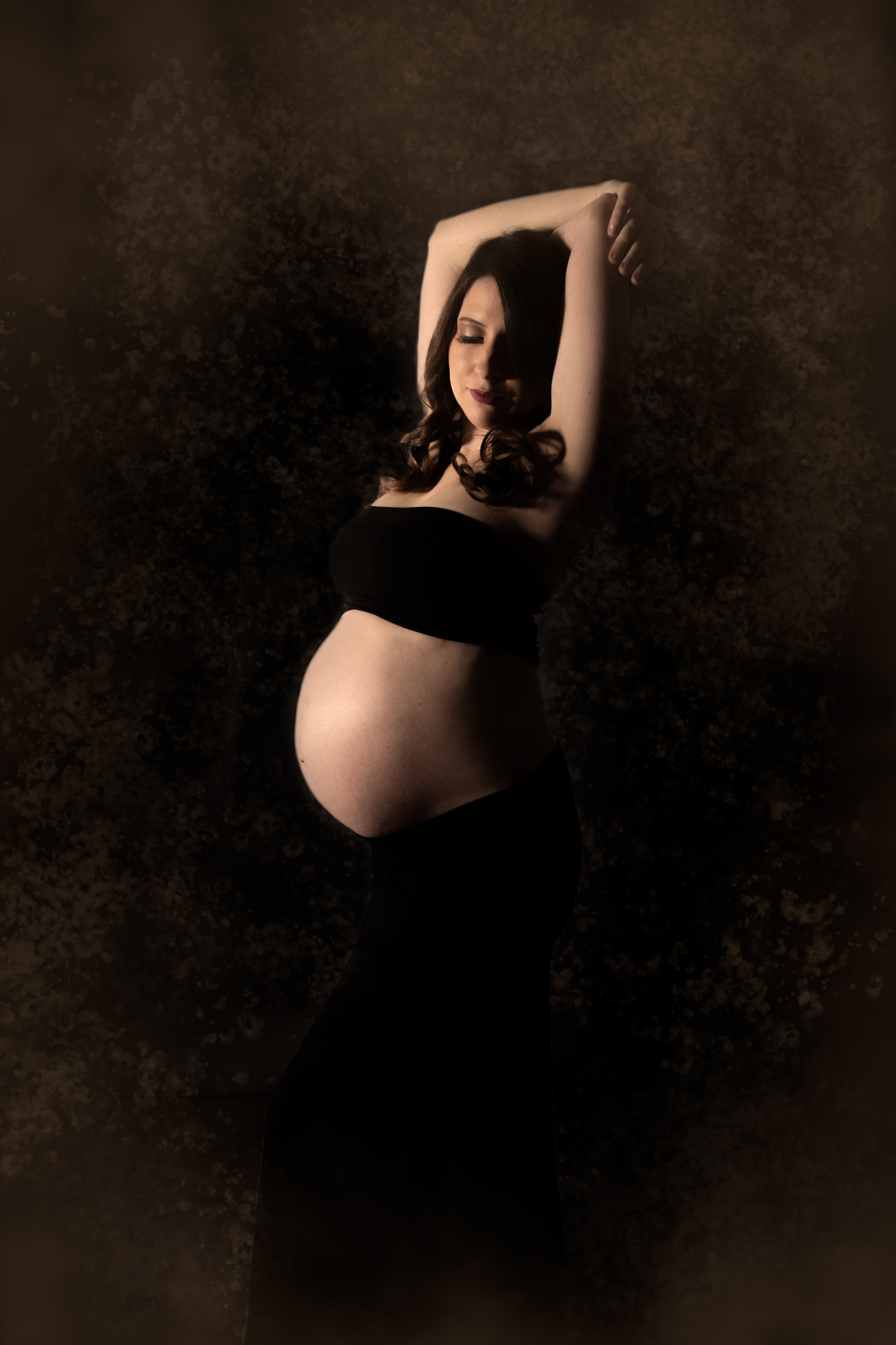 fine art, studio maternity portrait
