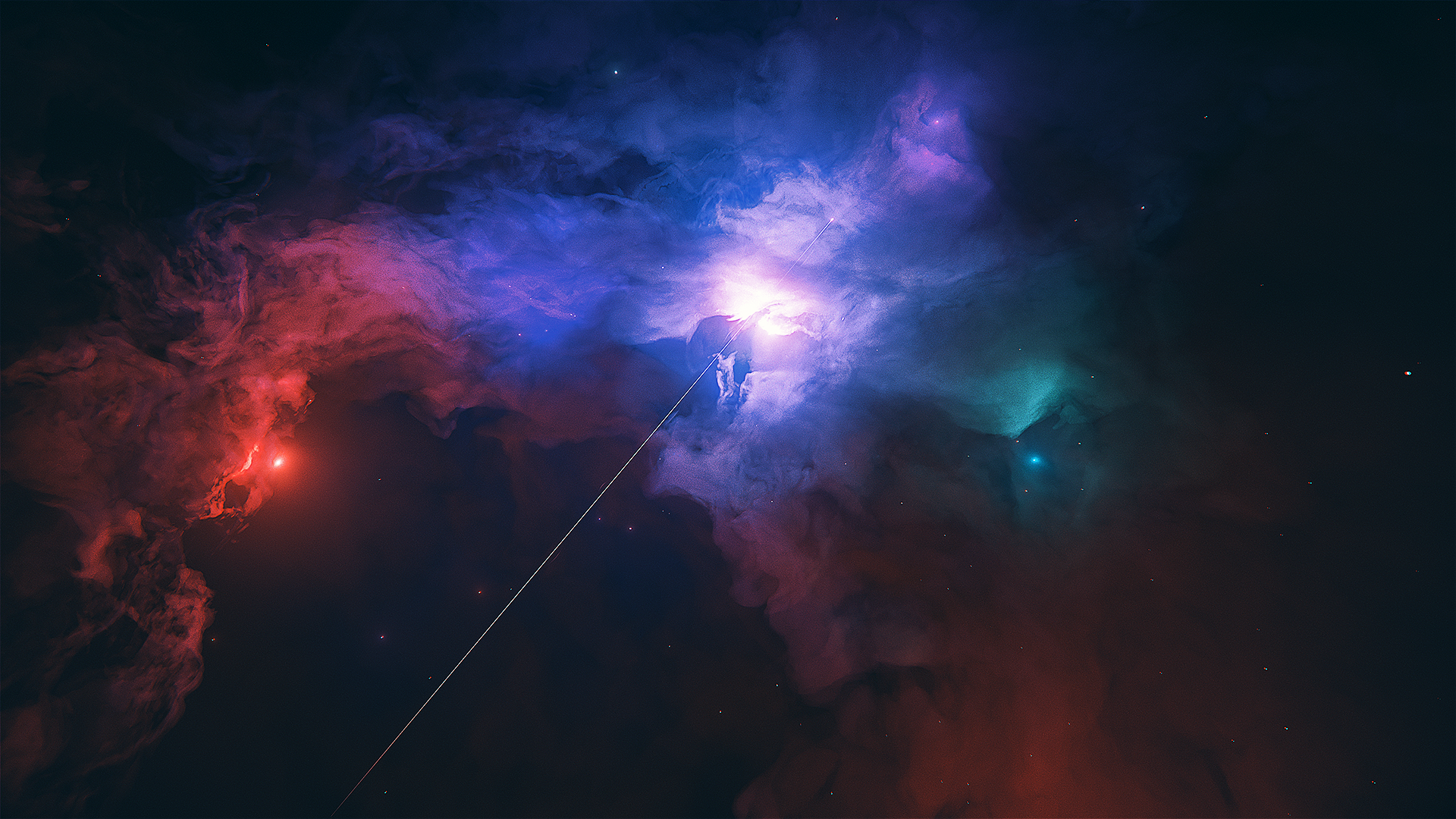 a 3D render of a nebula in outer space by Tiago Higgs