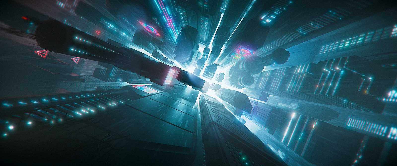 3D render of a dystopian sci-fi city by Tiago Higgs