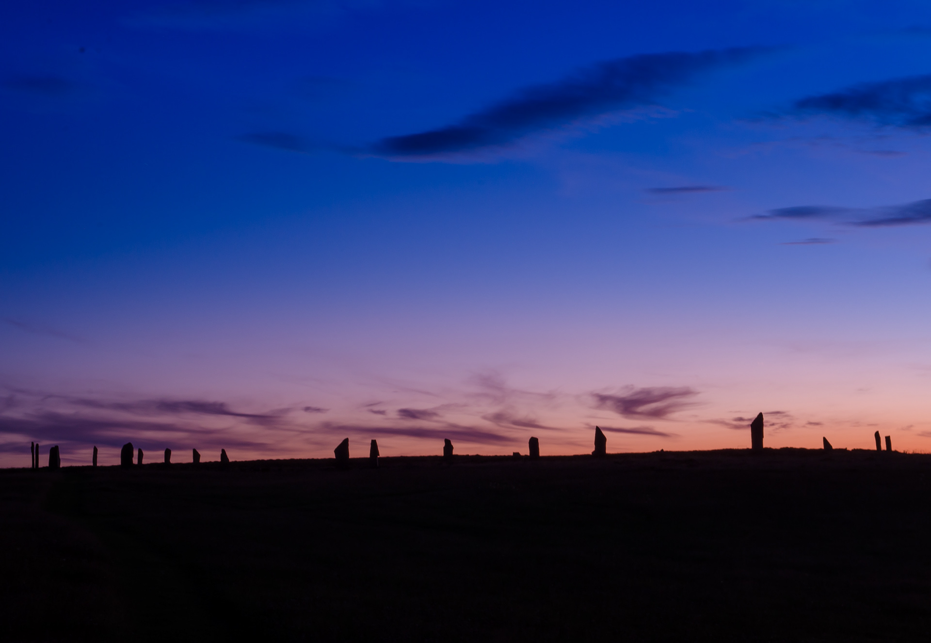 Ring of Brodgar at midsummer midnight