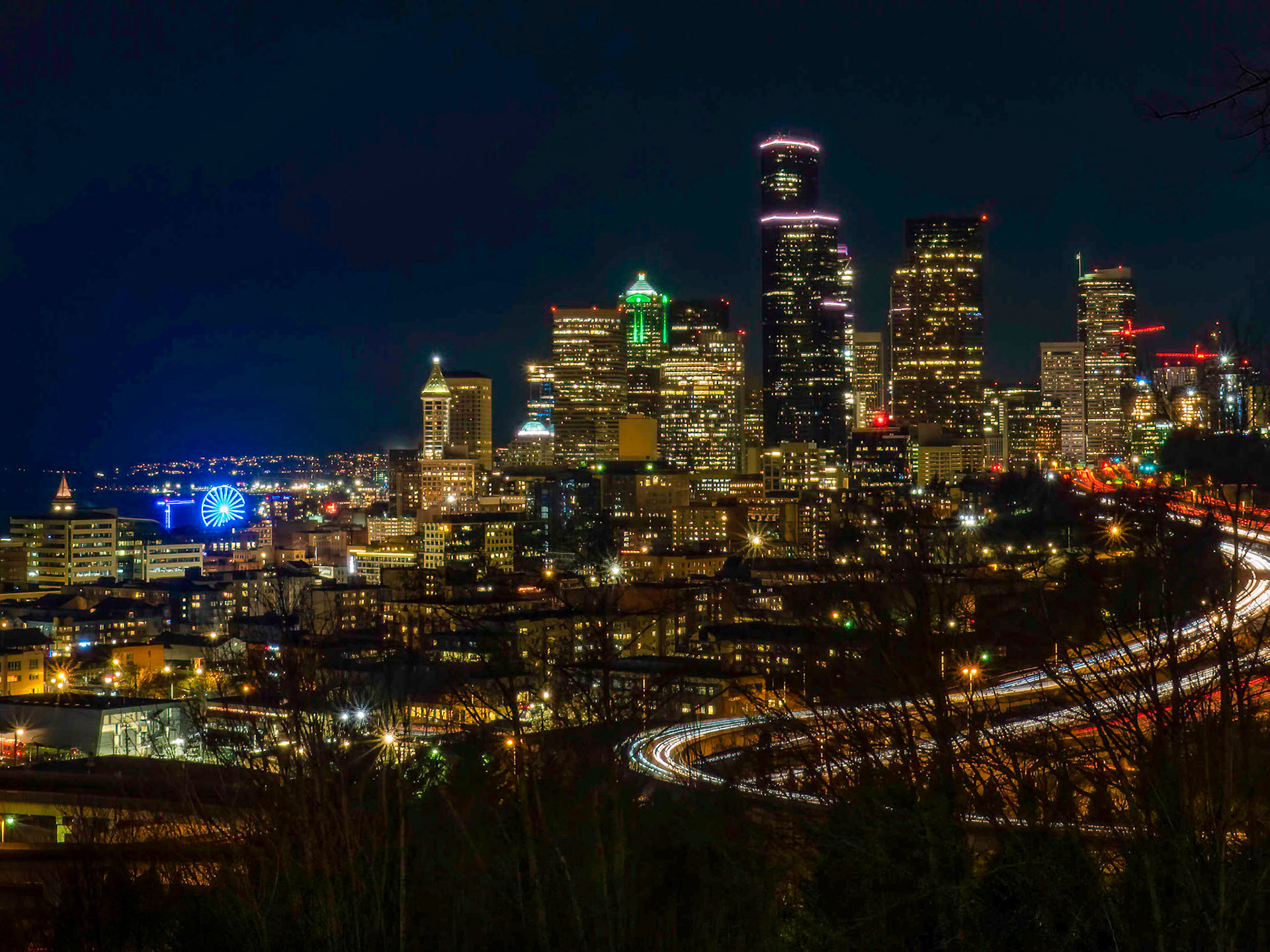 Seattle Skyline from Dr. Jose Rizal Park at night