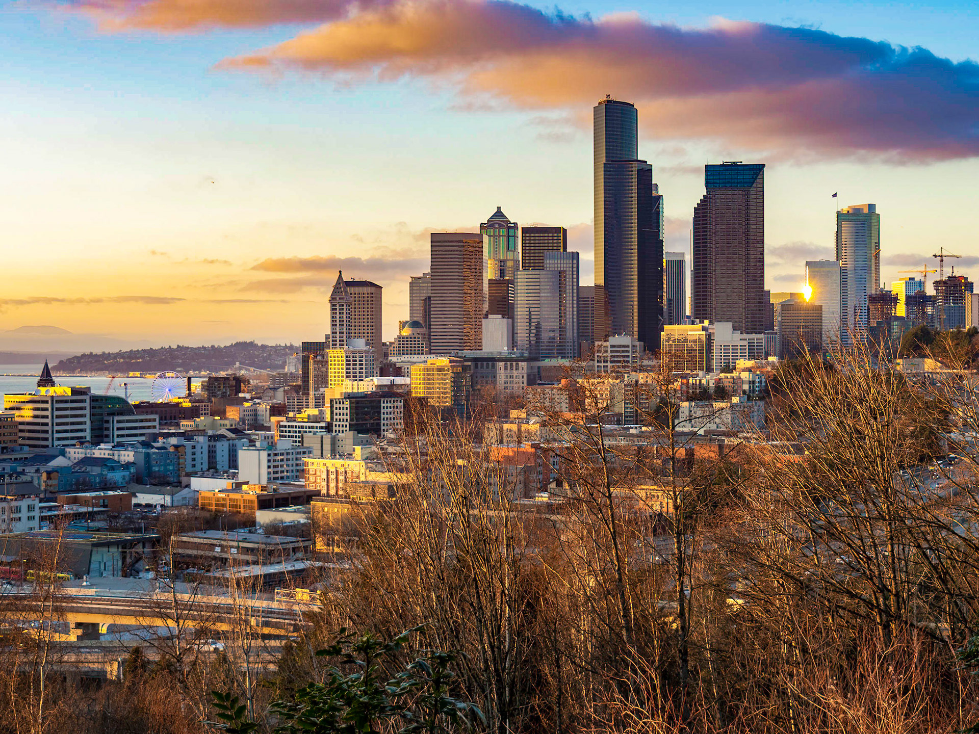 Seattle Skyline from Dr. Jose Rizal Park at sunset