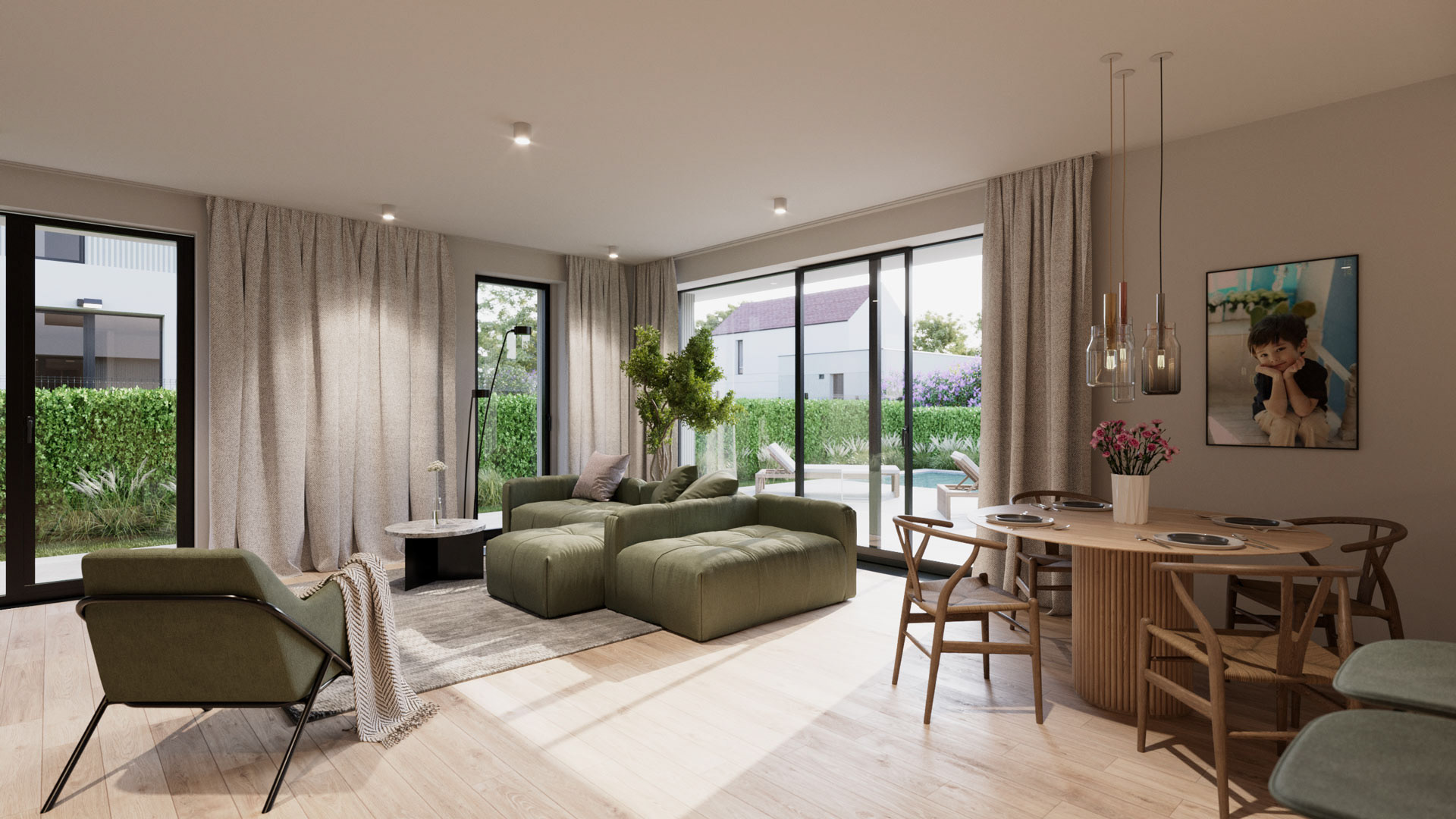 Vizualizace moderního interiéru domu. Vizualizace a styling interiéru Tomáš Firla firlavisual.