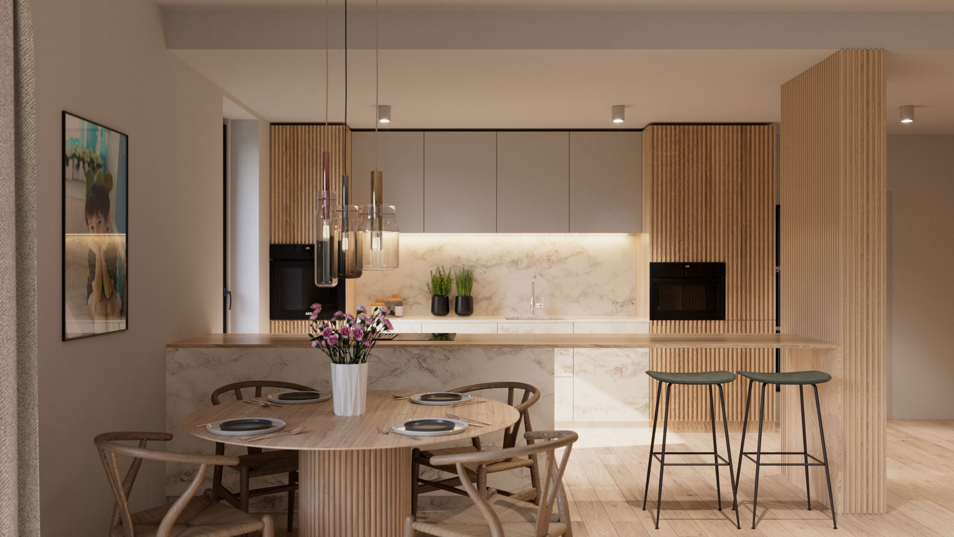 Vizualizace moderního interiéru domu. Vizualizace a styling interiéru Tomáš Firla firlavisual.