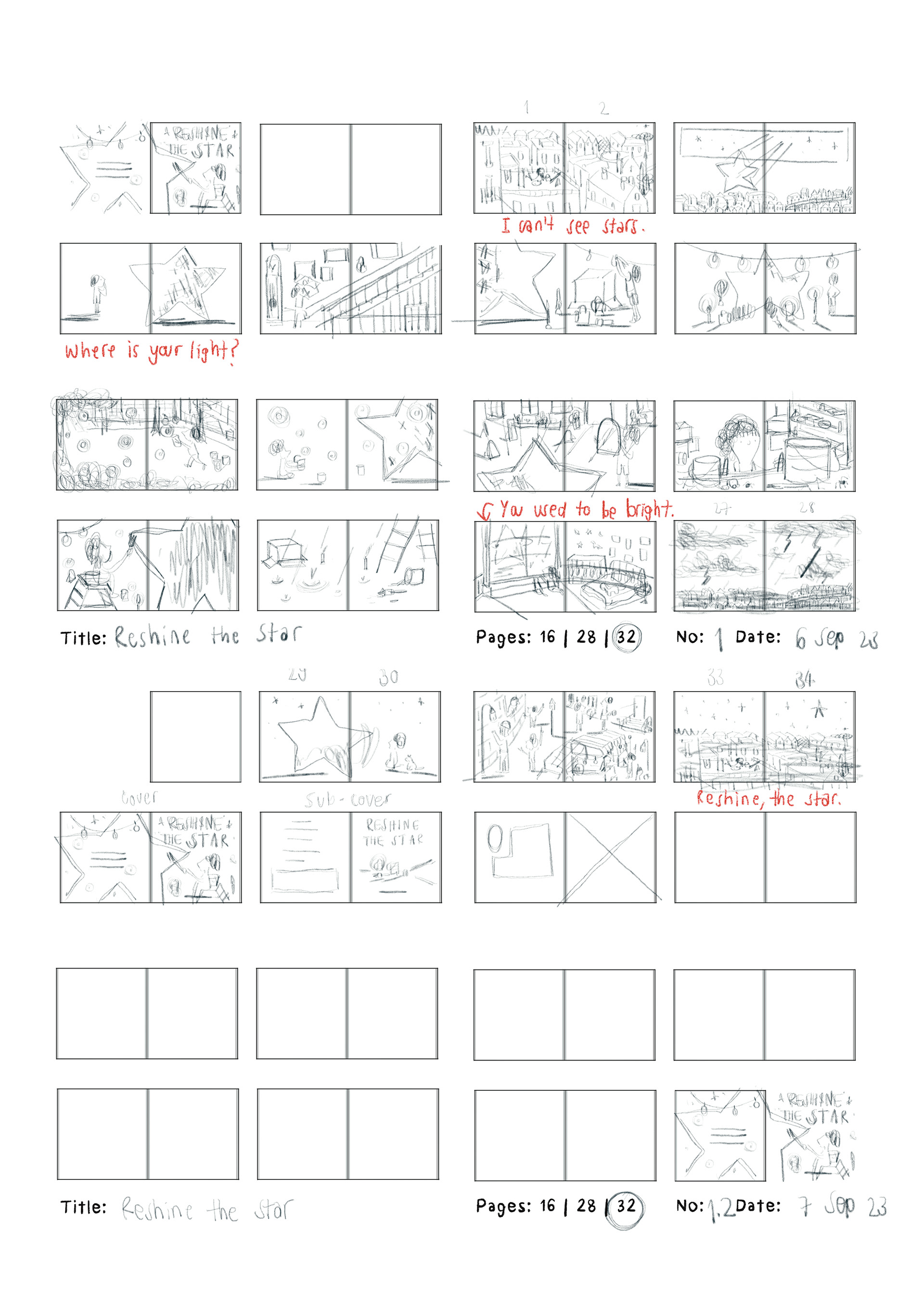 Reshine the Stars, Storyboard V1