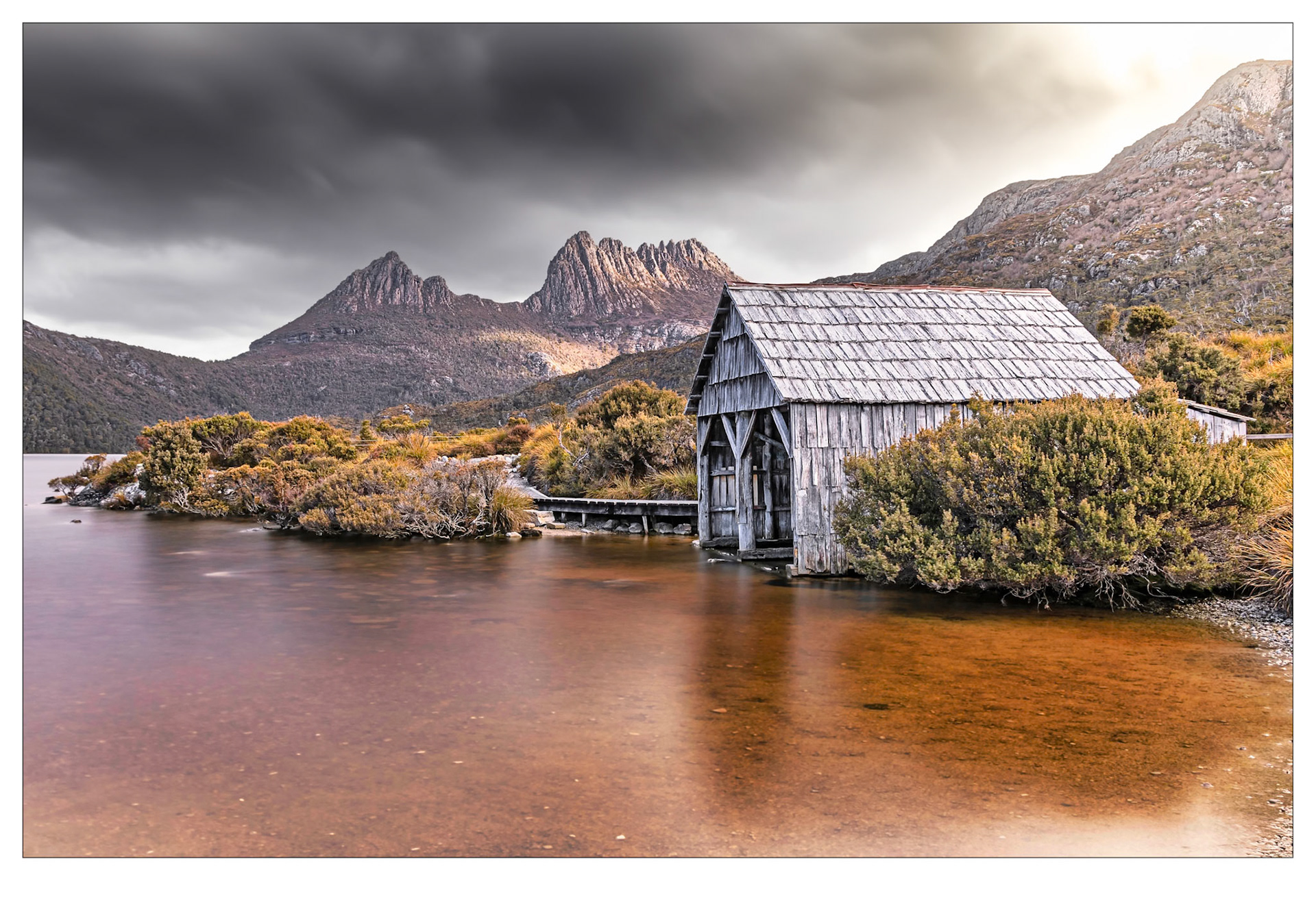 Last Light at the Boat Shed - Cradle Mountain, Tasmania