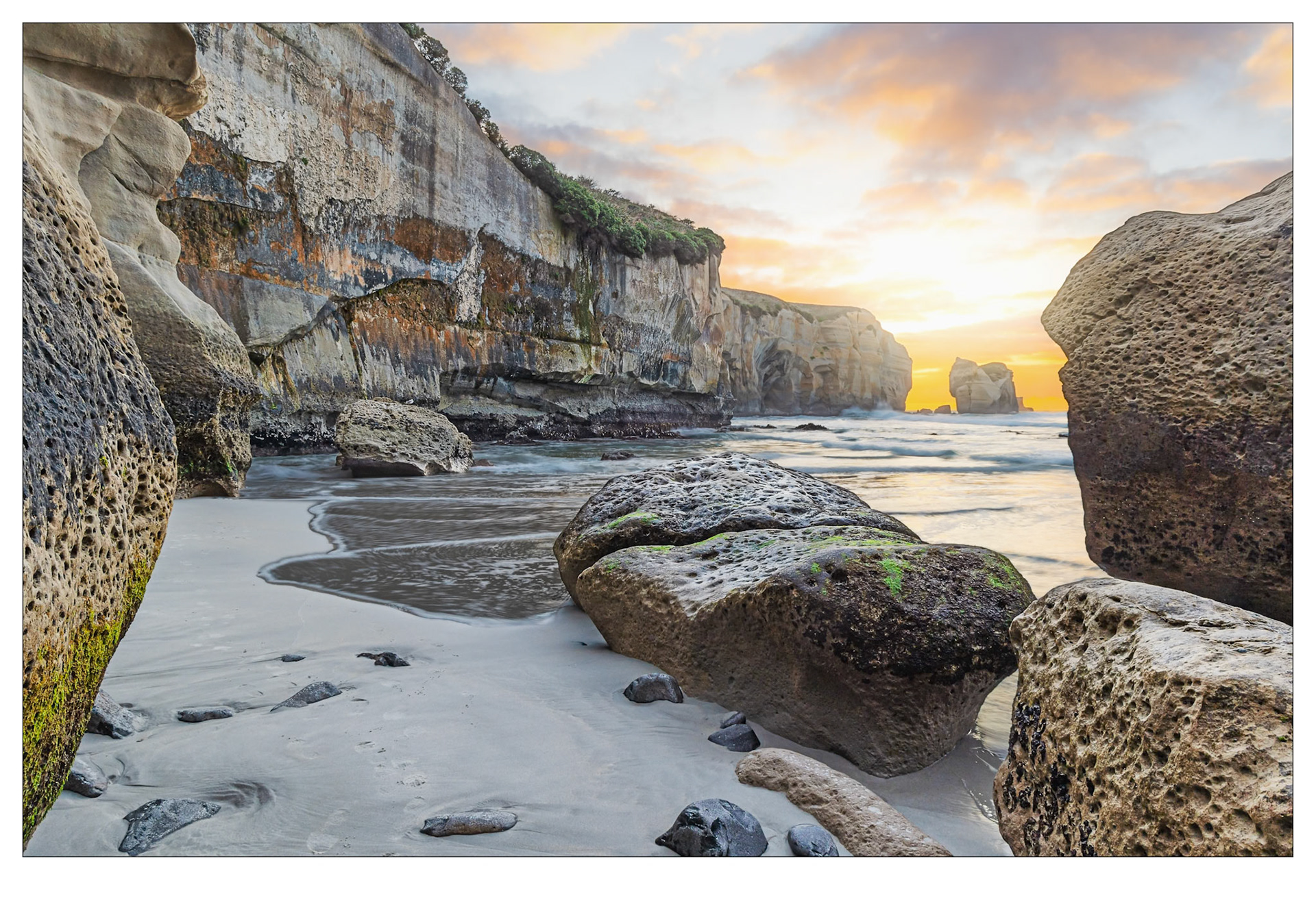 Leave Only Footprints - Tunnel Beach, New Zealand
