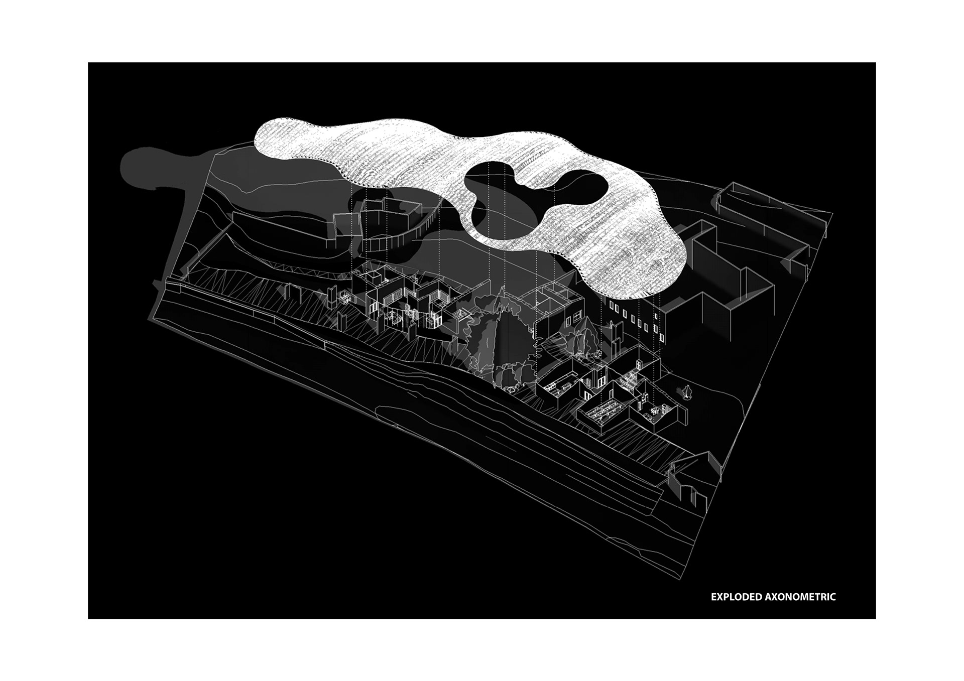 Exploded Axonometric Highlighting Canopy