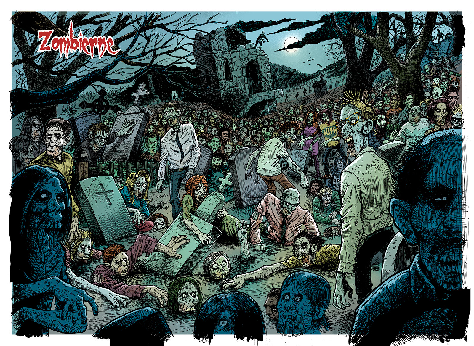 Horror, monstre, illustration, Miwer, tegning, drawings, bog, book, udgivelse, publishing, mazes, labyrinth, labyrint, findebog, Forlaget Carlsen , Michael Wettendorff
