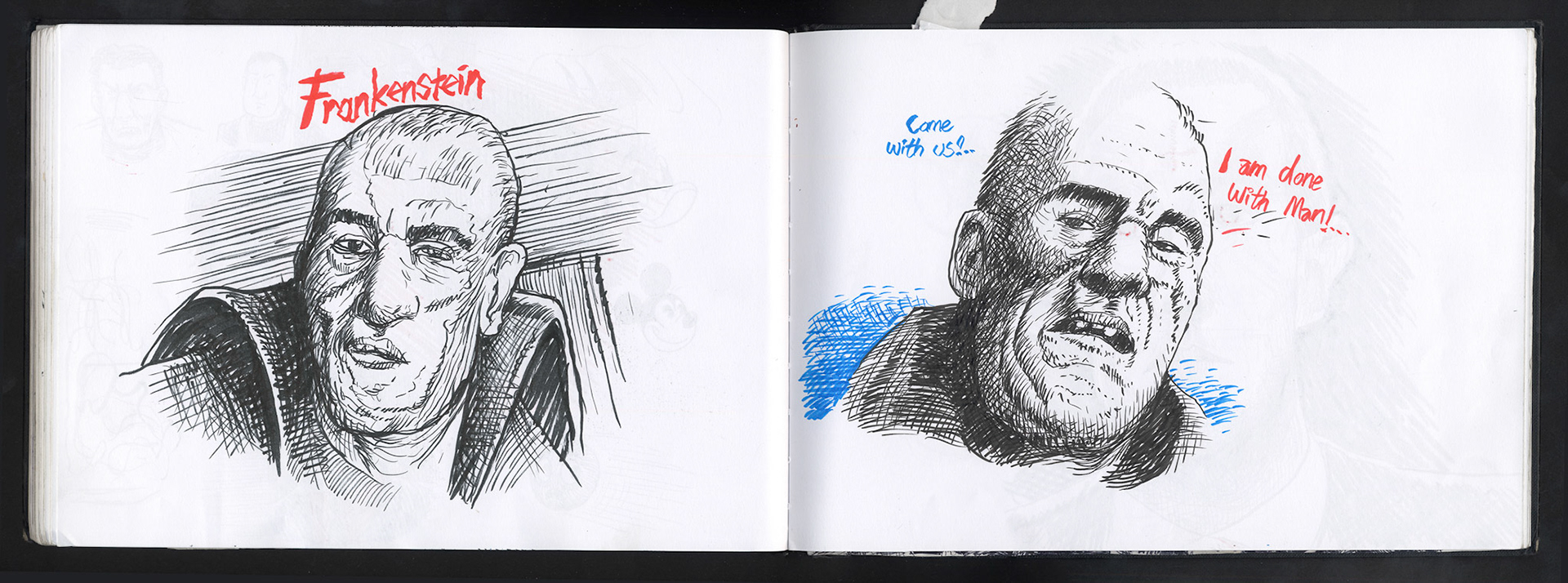 Miwer, Sketch Book, Sketches, doodling, doodles. Illustration, B&W, pencil