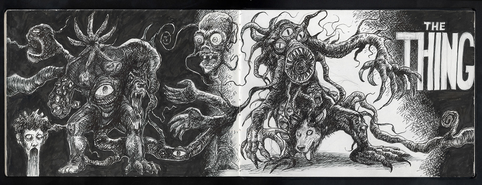 Miwer, Sketch Book, Sketches, doodling, doodles. Illustration, B&W, pencil