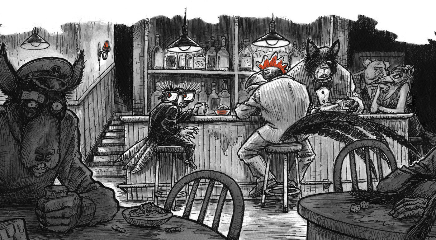 Illustration, Miwer, tegning, artwork, Pen, Ink, Char coal, kul, Tusch og pen, Hansi Hønegal, Henrik Einspor, Michael Wettendorff