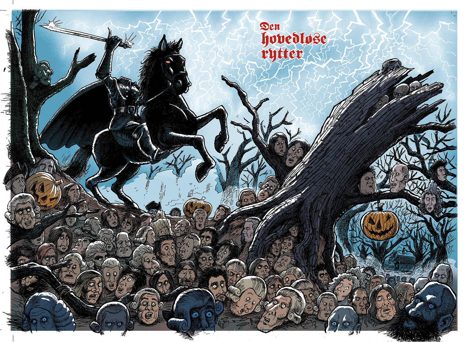 Horror, monstre, illustration, Miwer, tegning, drawings, bog, book, udgivelse, publishing, mazes, labyrinth, labyrint, findebog, Forlaget Carlsen , Michael Wettendorff