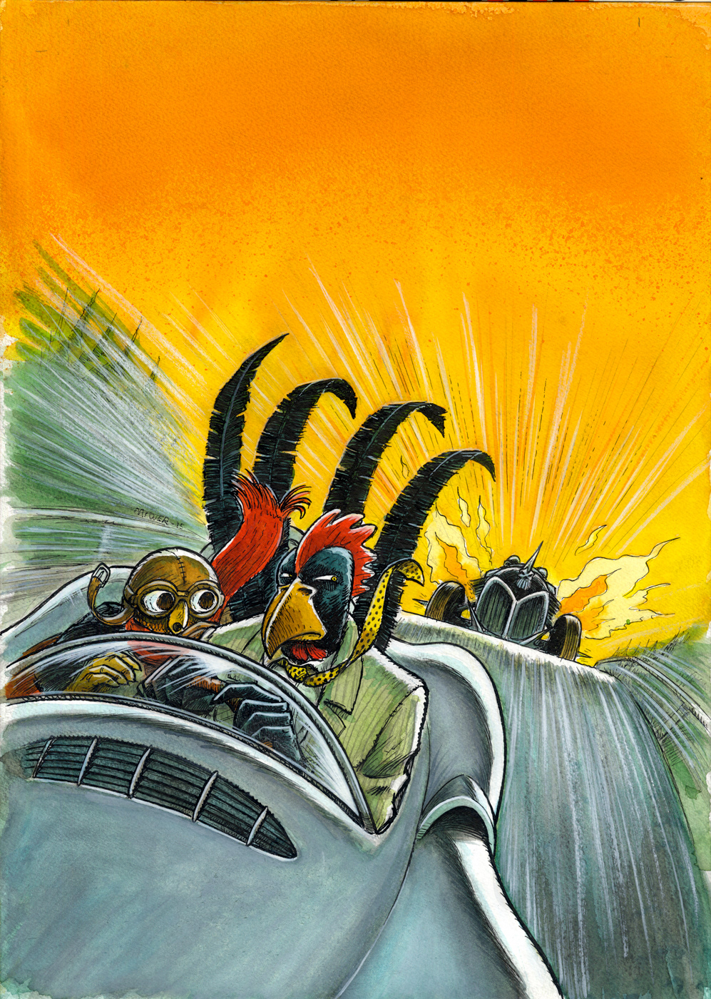 Illustration, Miwer, tegning, artwork, Pen, Ink, Char coal, kul, Tusch og pen, Hansi Hønegal, Henrik Einspor, Michael Wettendorff