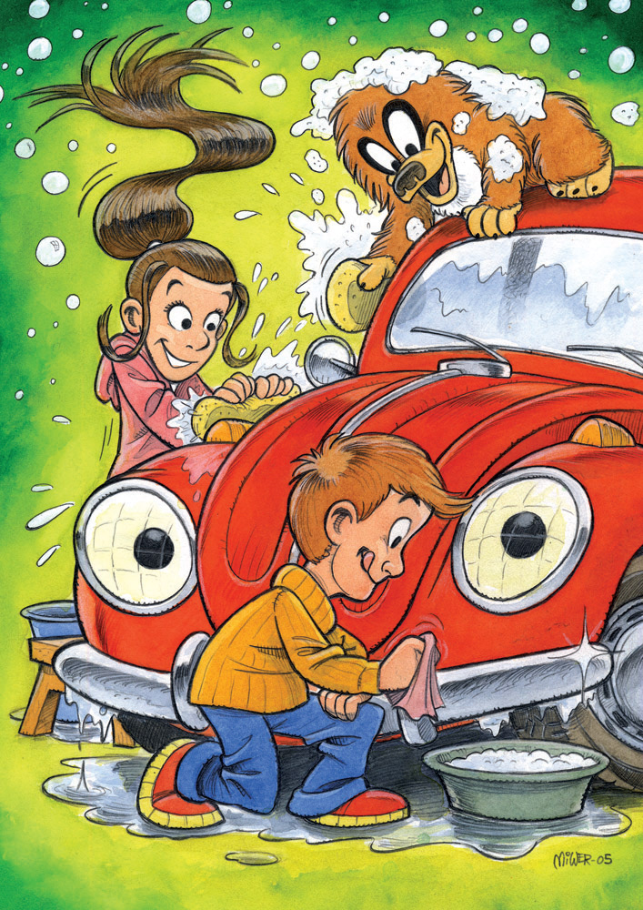 Børnenes Trafikklub, BTK, Miwer, Illustration, Rådet for sikker trafik, Tegning, børnebøger, SPLIT, Kasper, Thea, Drawings, Traffic club, Traffic, safety, Childrens books, plakater, posters, Michael Wettendorff,