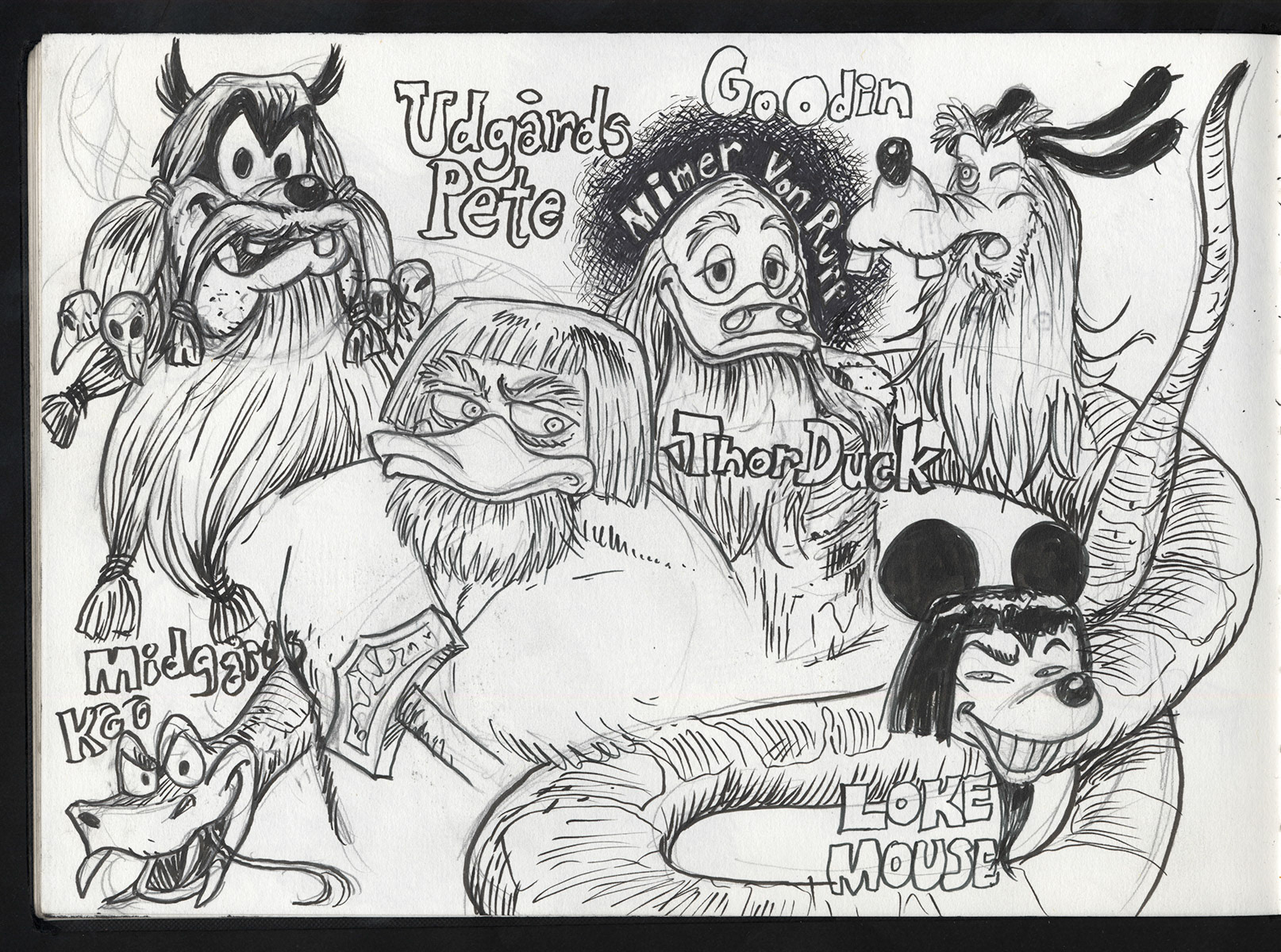 Miwer, Sketch Book, Sketches, doodling, doodles. Illustration, B&W, pencil