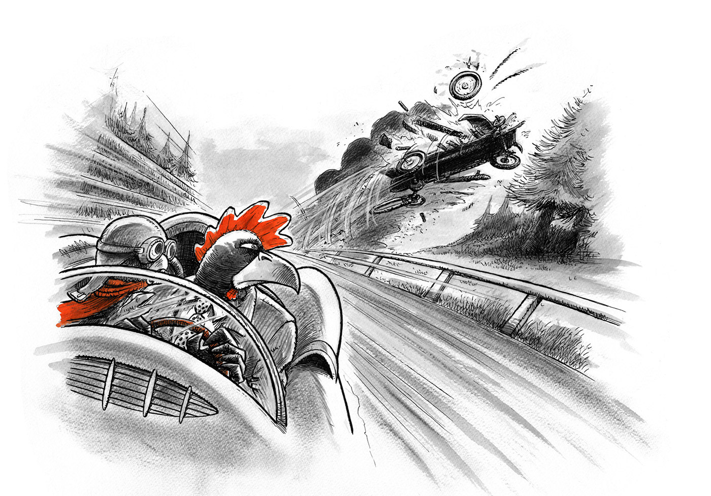 Illustration, Miwer, tegning, artwork, Pen, Ink, Char coal, kul, Tusch og pen, Hansi Hønegal, Henrik Einspor, Michael Wettendorff